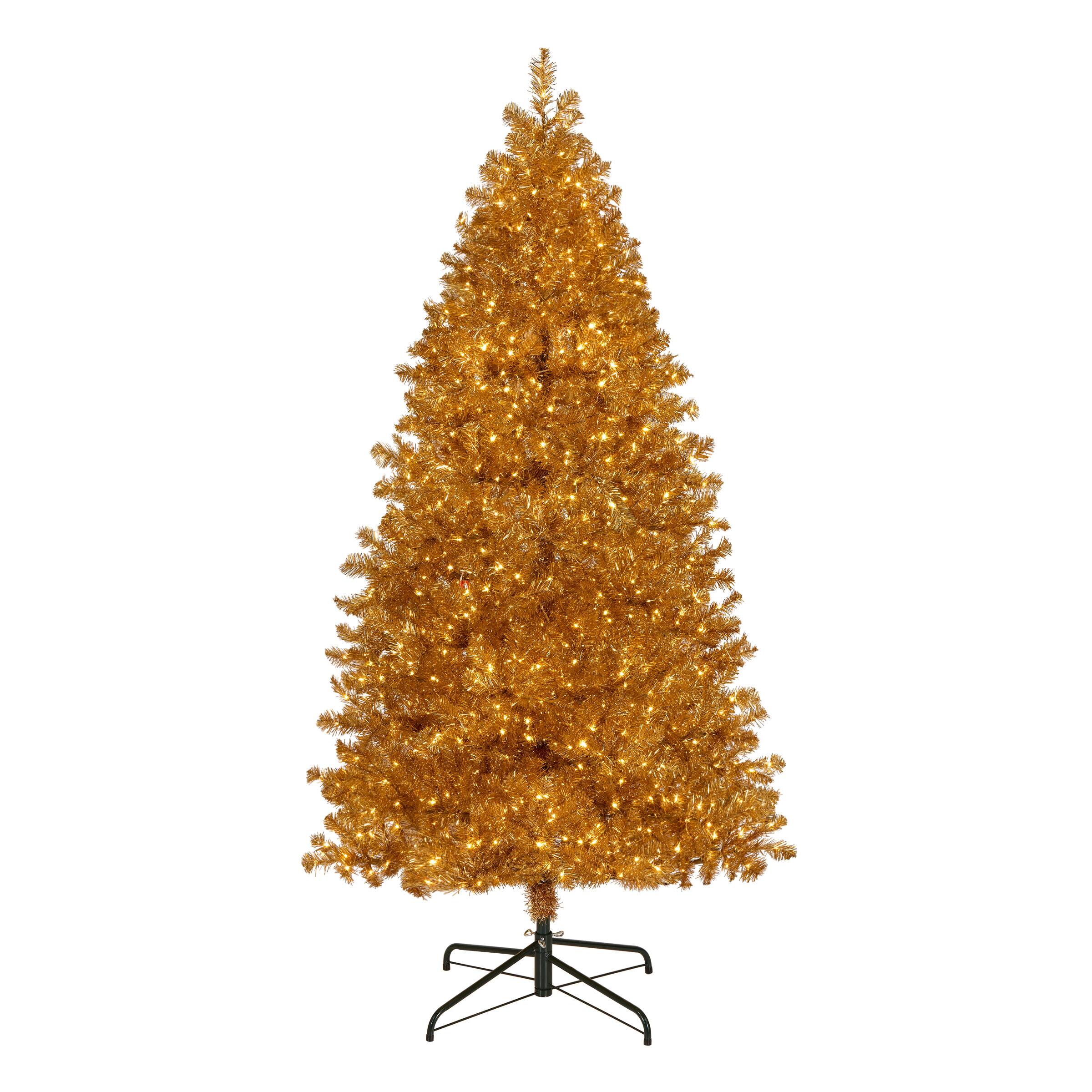 7.5ft. Pre-Lit True Gold Metallic Artificial Christmas Tree, Clear LED Infinity Lights&#xAE;
