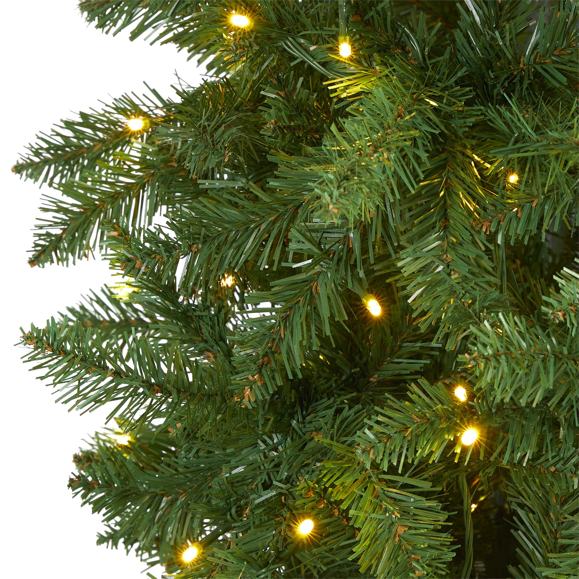 8ft. Pre-Lit Green Mountain Pine Artificial Christmas Tree, Clear LED Lights