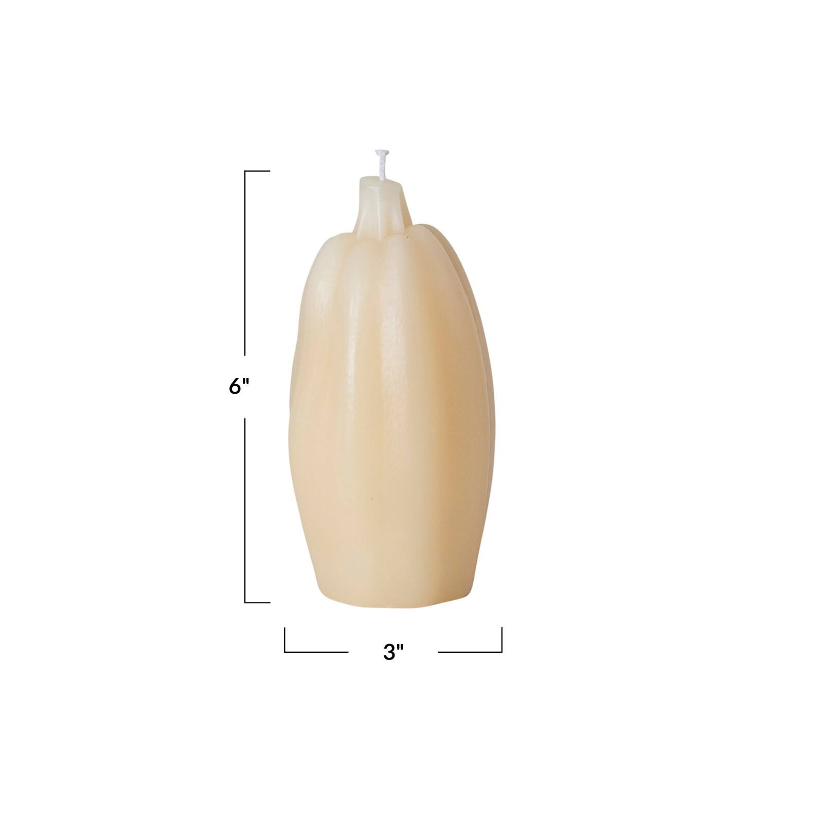 Hello Honey 6&#x22; Cream Unscented Squash Shaped Candle