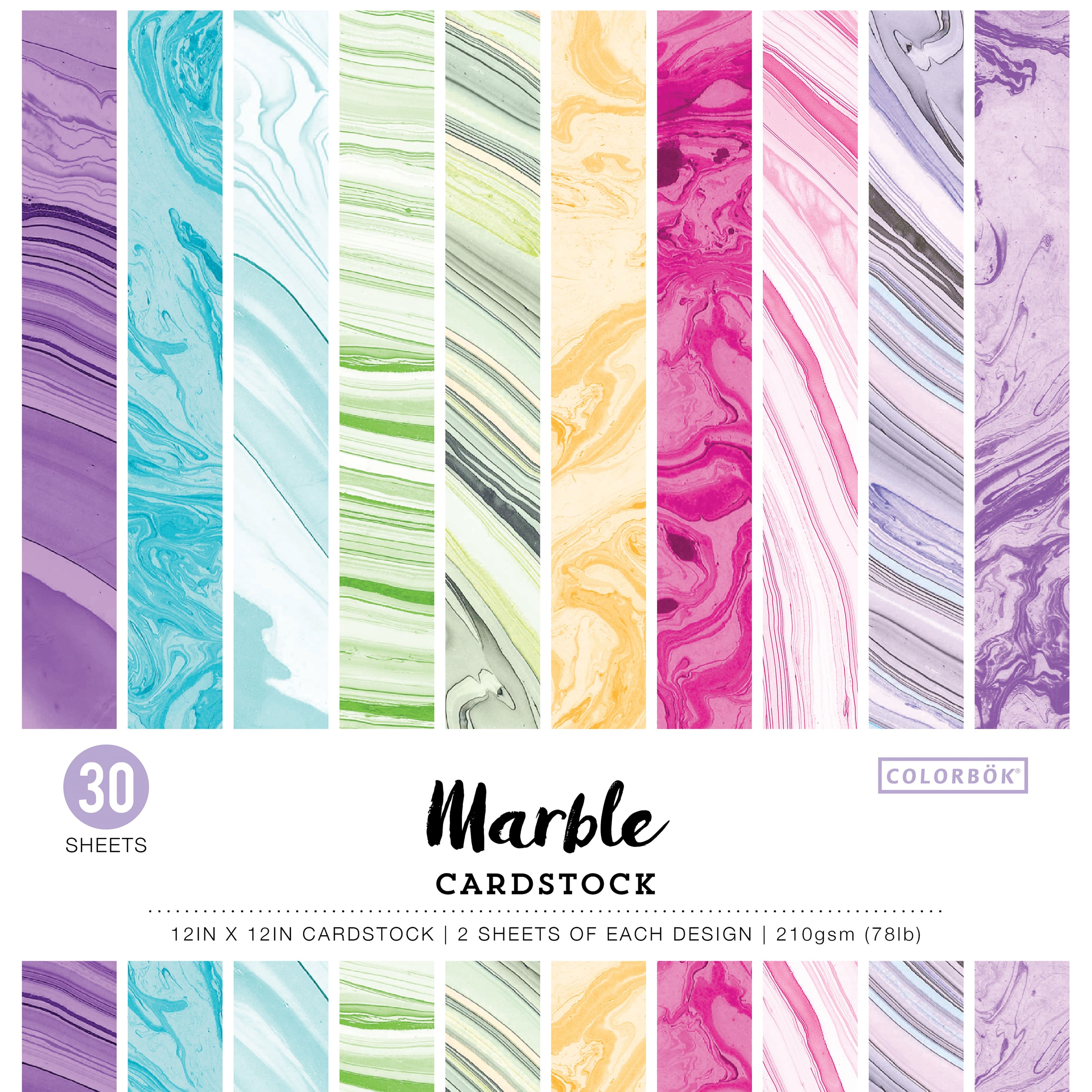 Colorbok&#xAE; Marble Cardstock Paper Pad, 12&#x22; x 12&#x22;
