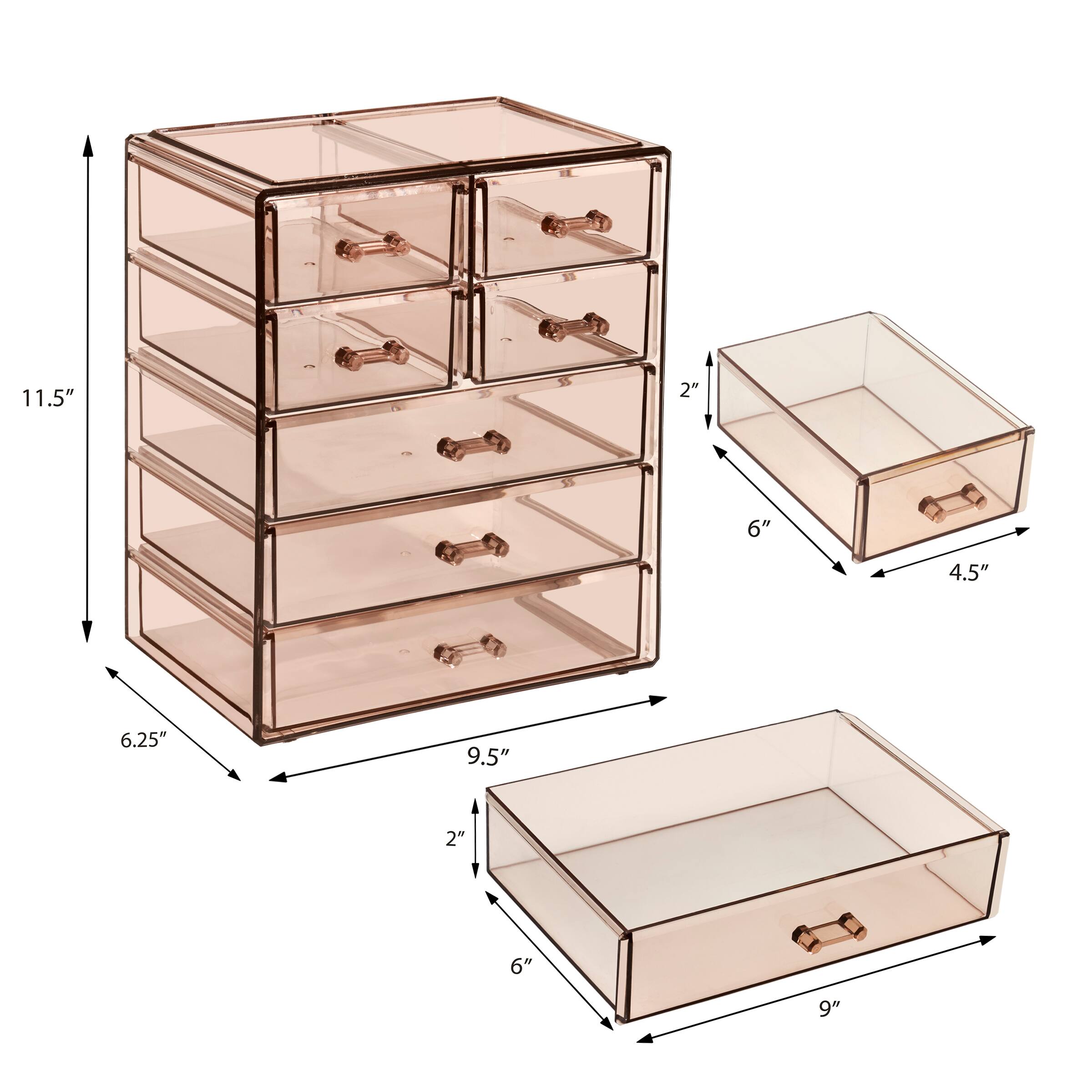 Sorbus Makeup & Jewelry Storage Case with 3 Large & 4 Small Drawers