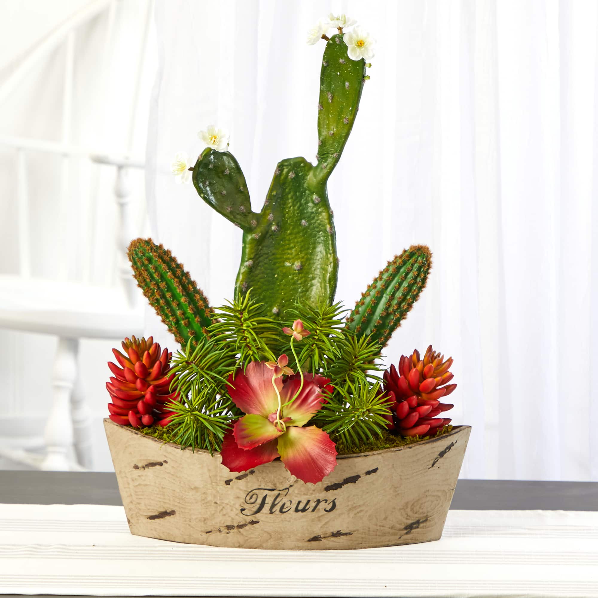 24" Mixed Succulent Plant in Decorative Planter