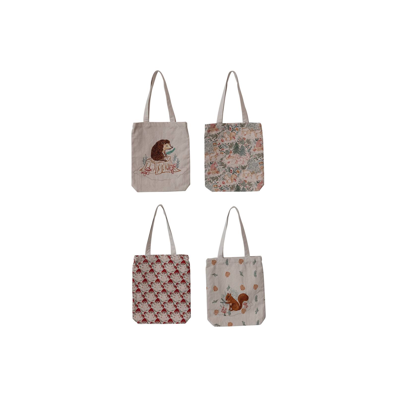 Hello Honey® Woodland Flora & Fauna Cotton Printed Tote Bag Set