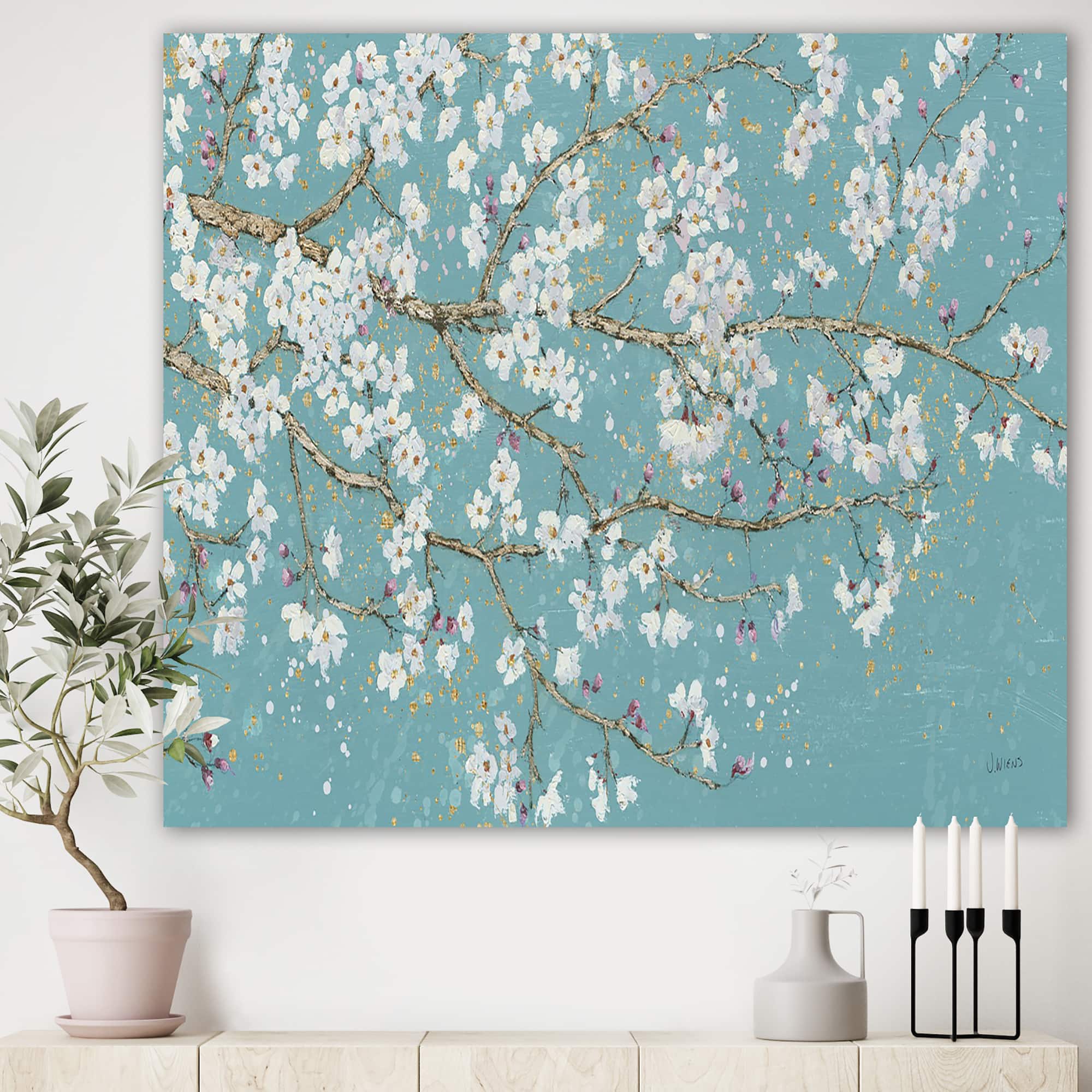 Designart - Blue April Tree - Traditional Gallery-wrapped Canvas