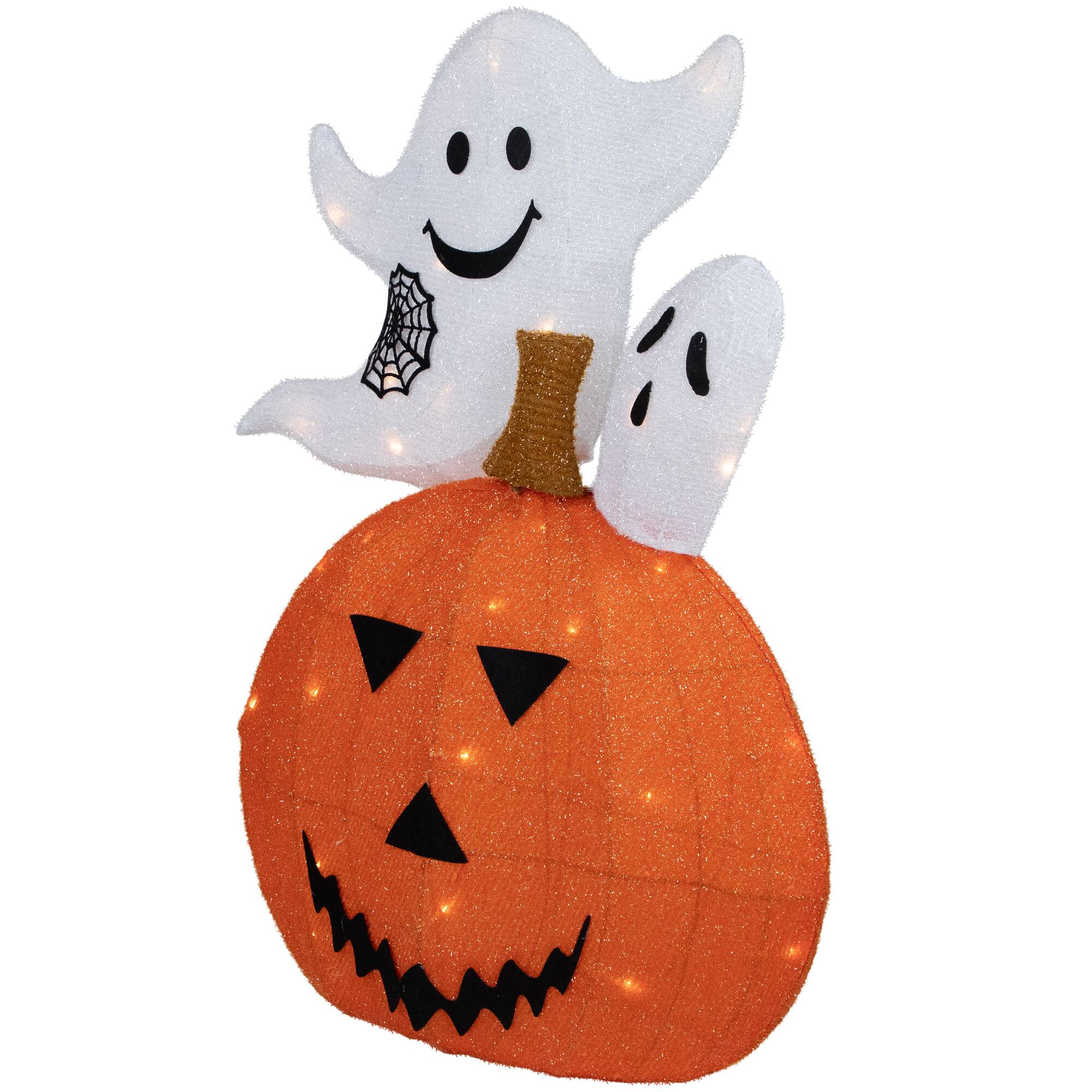 28&#x22; LED Lighted Jack-O-Lantern &#x26; Ghosts Halloween Decoration
