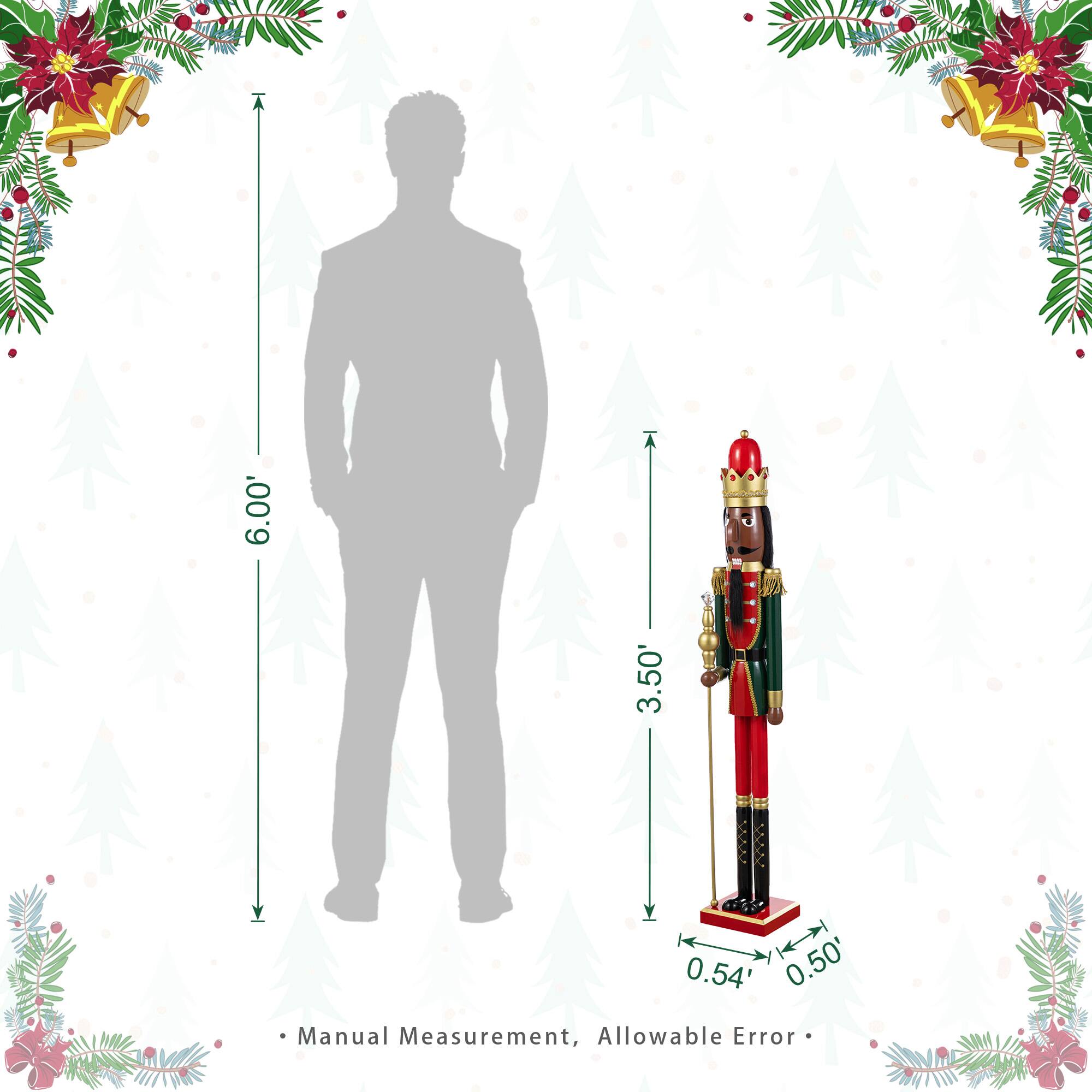 Glitzhome&#xAE; 42&#x22;H Wooden Christmas African American King Nutcracker
