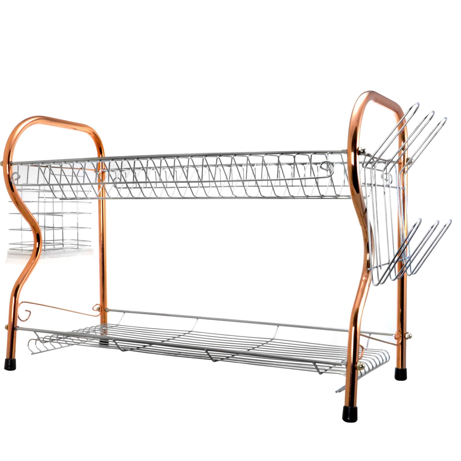 Better Chef 22&#x22; Chrome-Plated &#x26; Copper 2-Tier Dish Rack