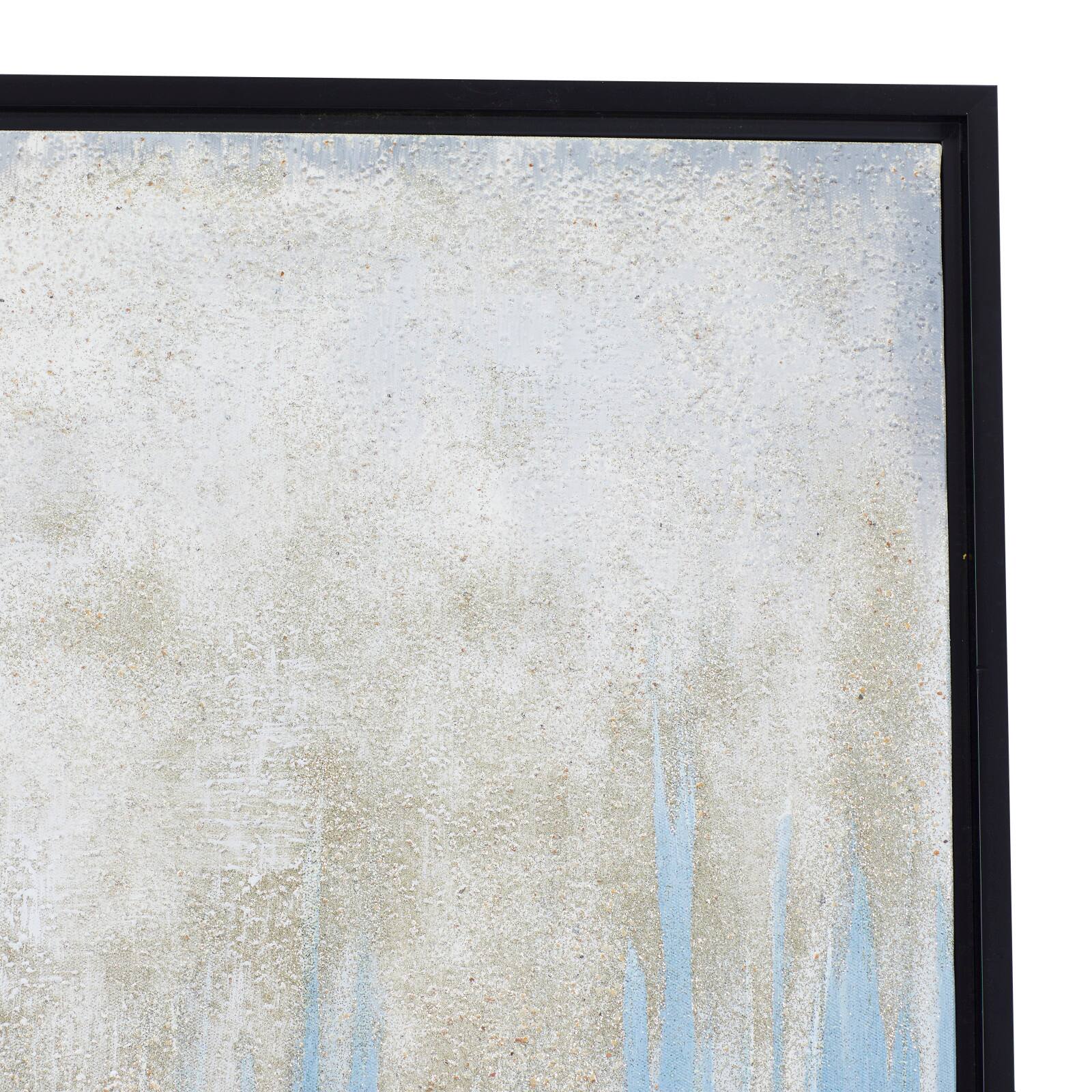 Set of 2 Blue Polystone Contemporary Framed Wall Art, 24" x 48"