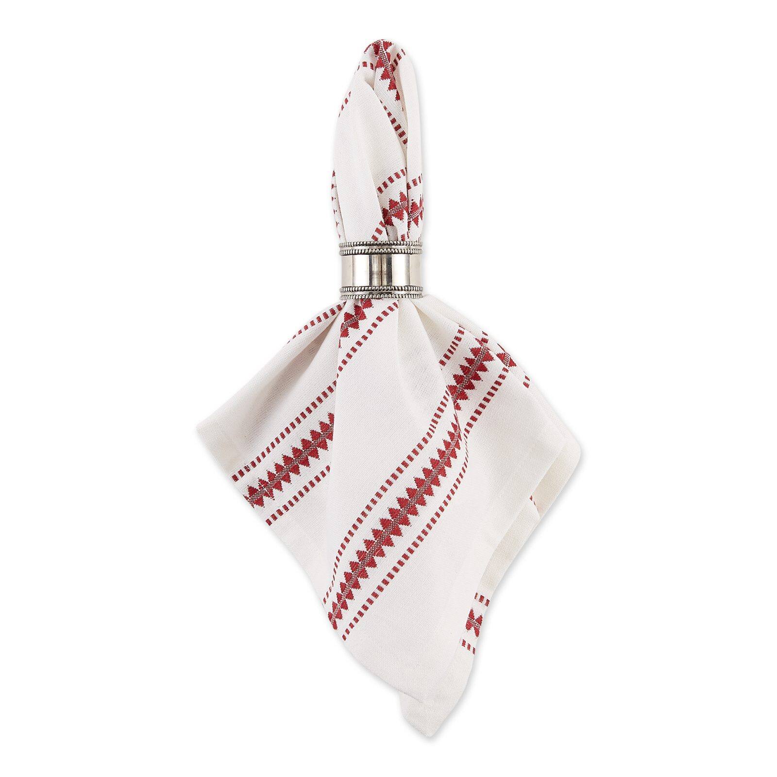 DII® Barn Red Zig Dobby Stripe Cloth Dinner Napkins, 6ct.