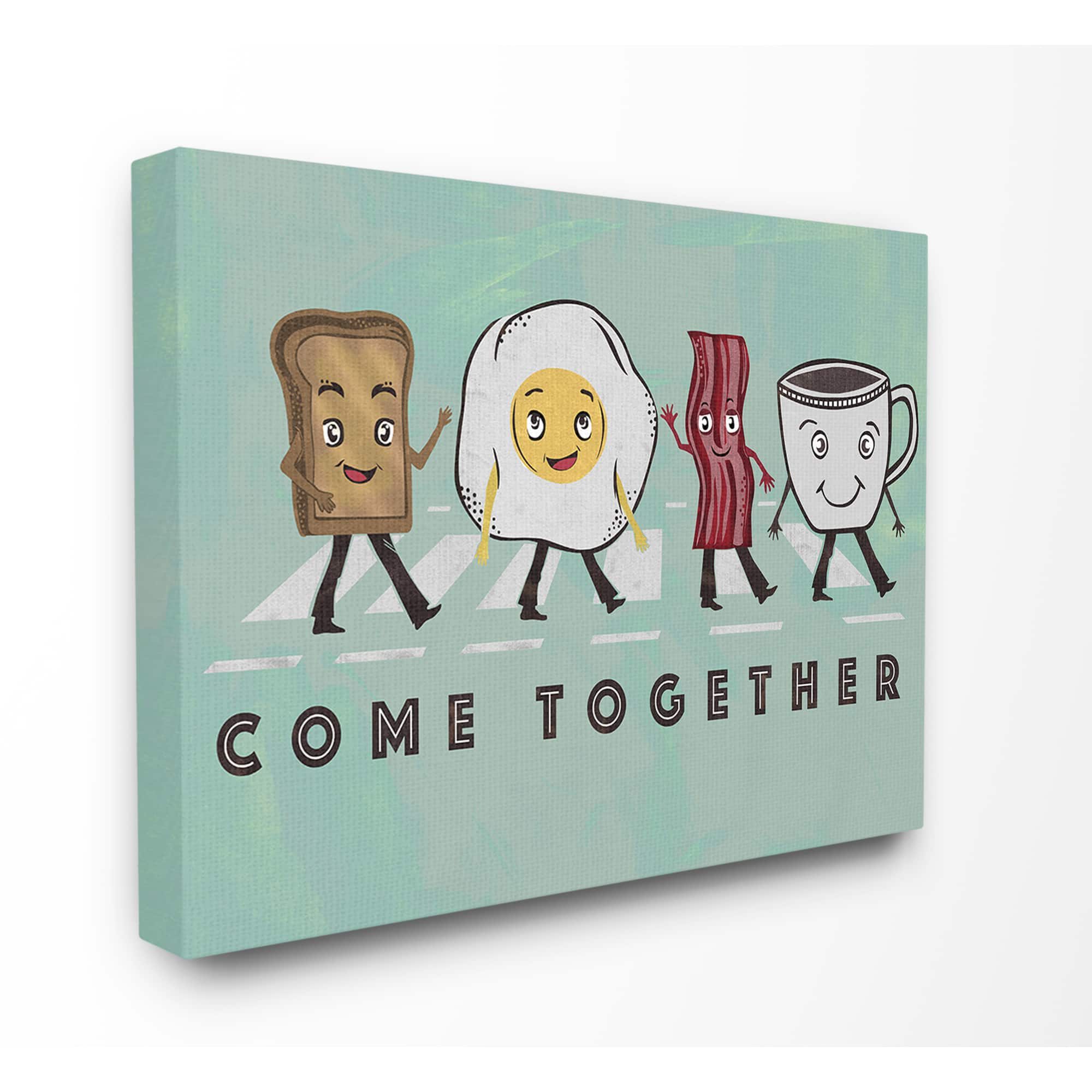 Stupell Industries Come Together Rock n Roll Breakfast Foods on Crosswalk Canvas Wall Art