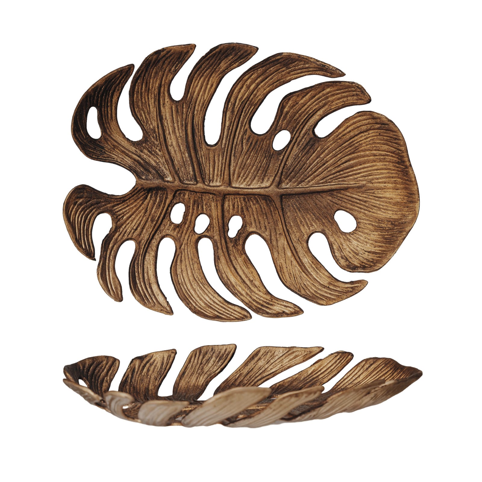 Hello Honey&#xAE; 6.5&#x22; Antique Monstera Leaf Tabletop Accent