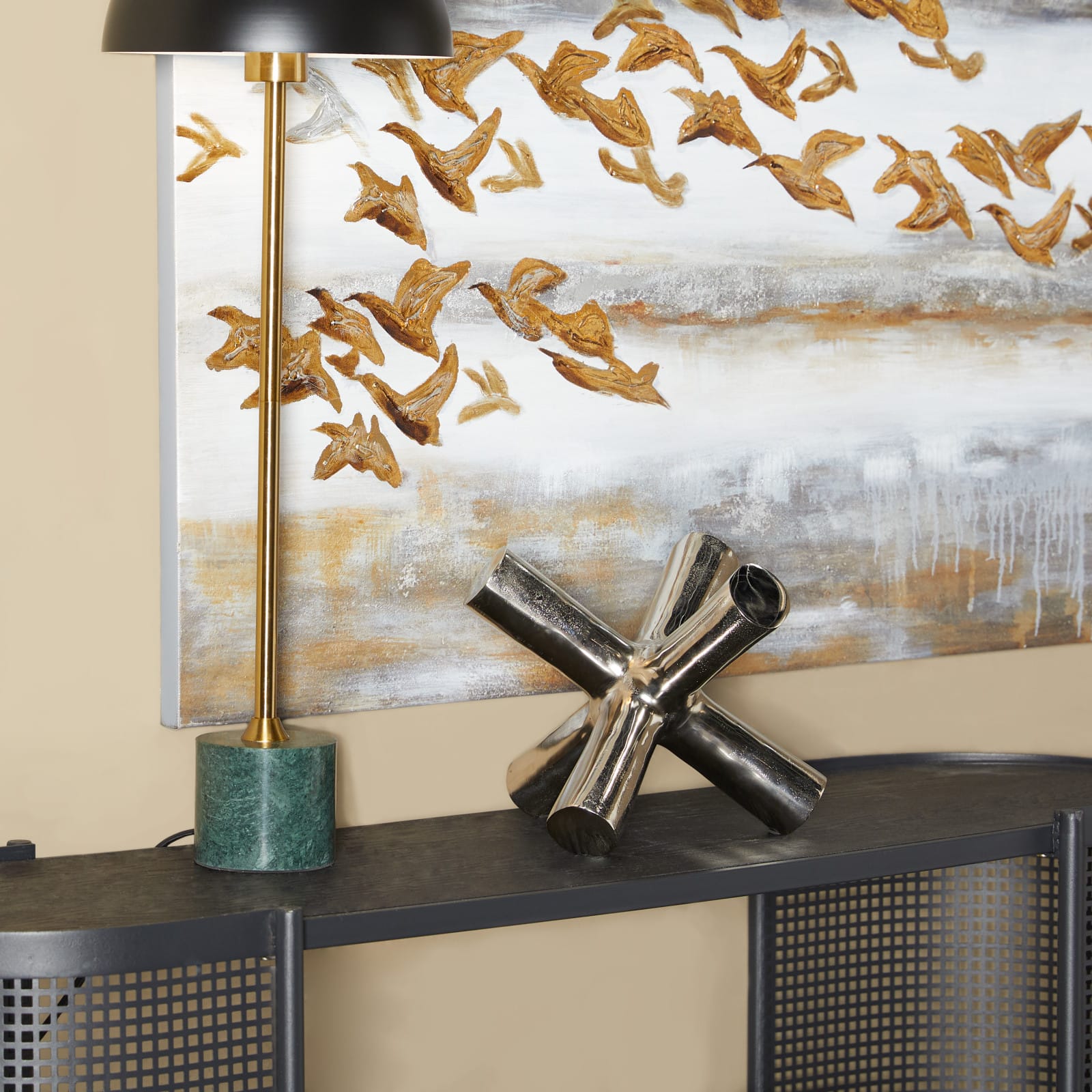 10.5" Silver Aluminum Jack Abstract Sculpture