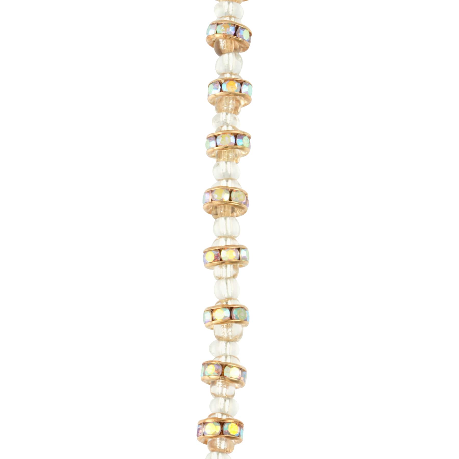 12 Pack: Glass Rhinestone & Metal Rondelle Beads, 6.7mm by Bead Landing­™