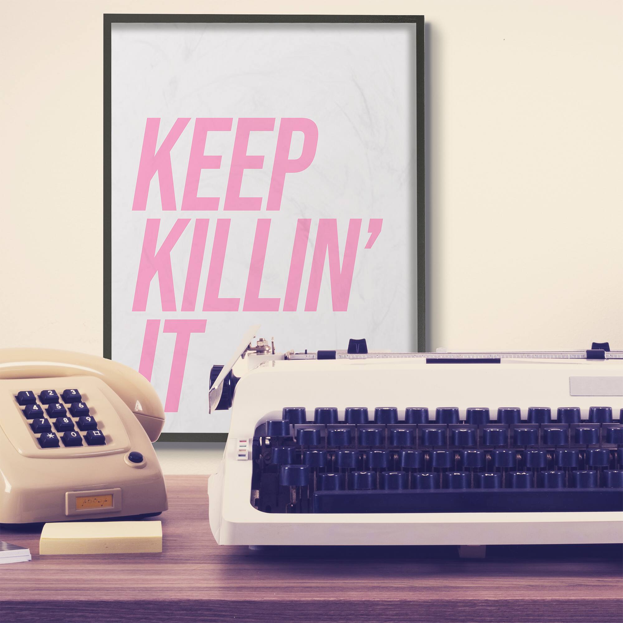 Stupell Industries lulusimonSTUDIO Keep Killin It Typography Framed Wall Art