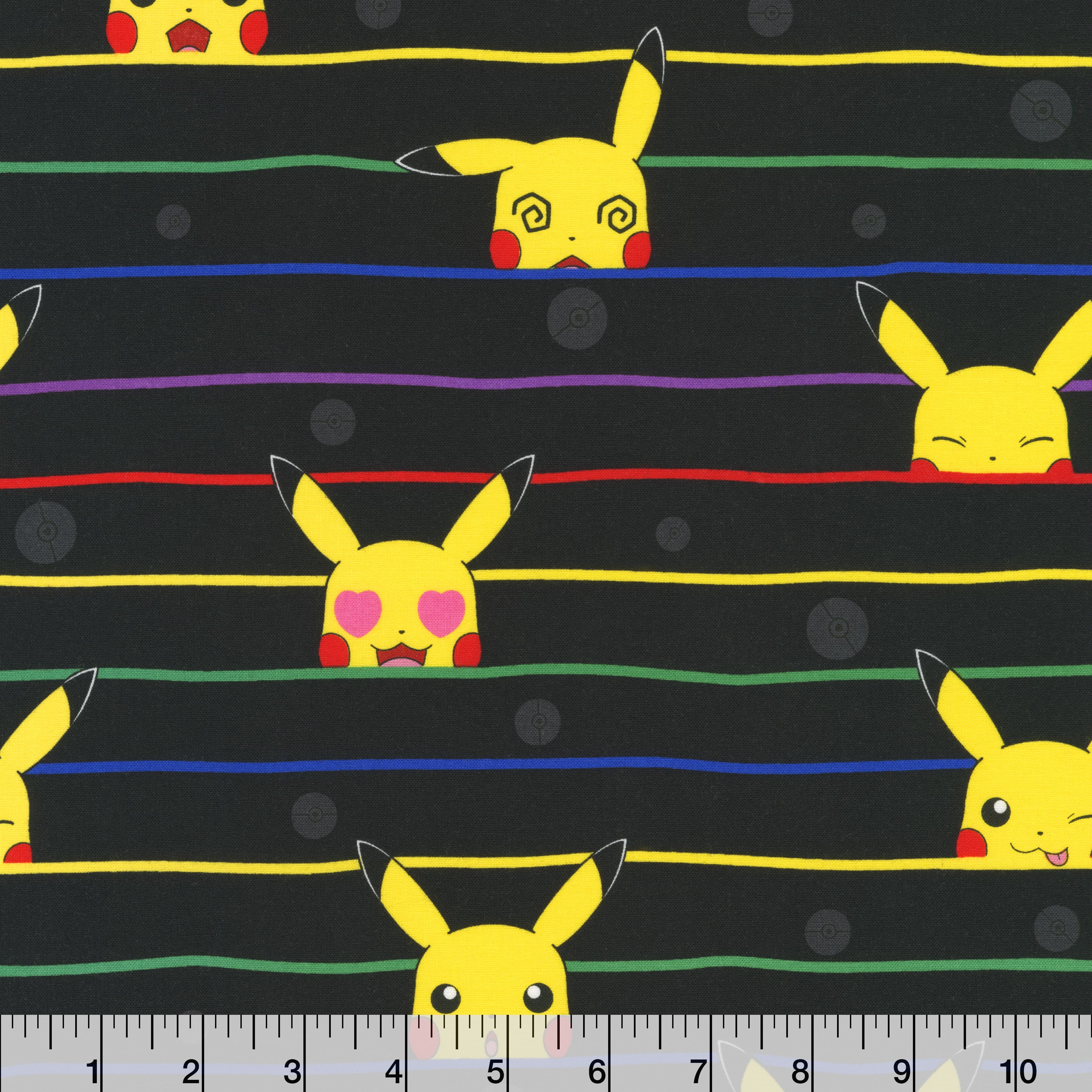 Pokémon™ Stripes Cotton Fabric