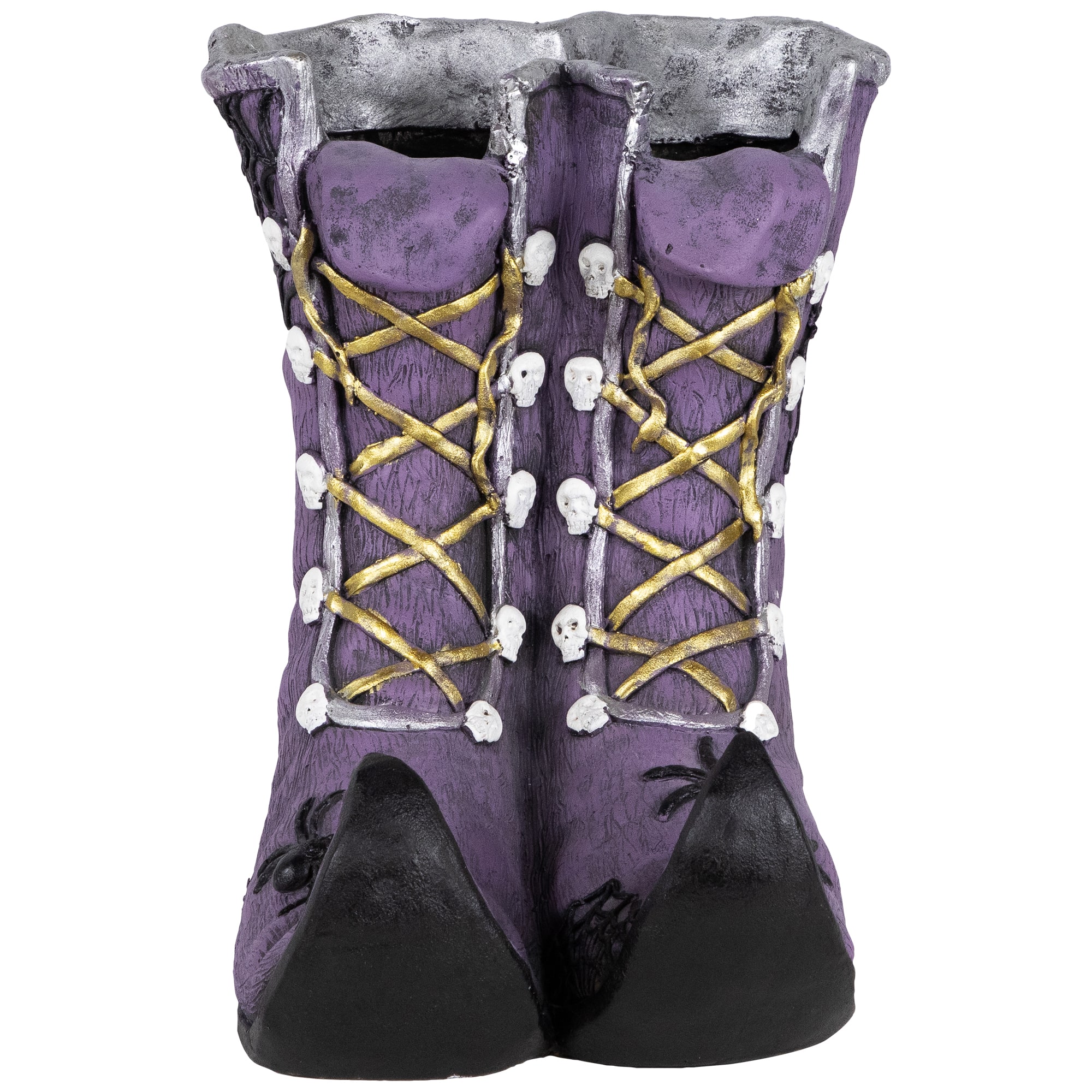 15&#x22; Purple Witch&#x27;s Boots Ceramic Halloween Decoration