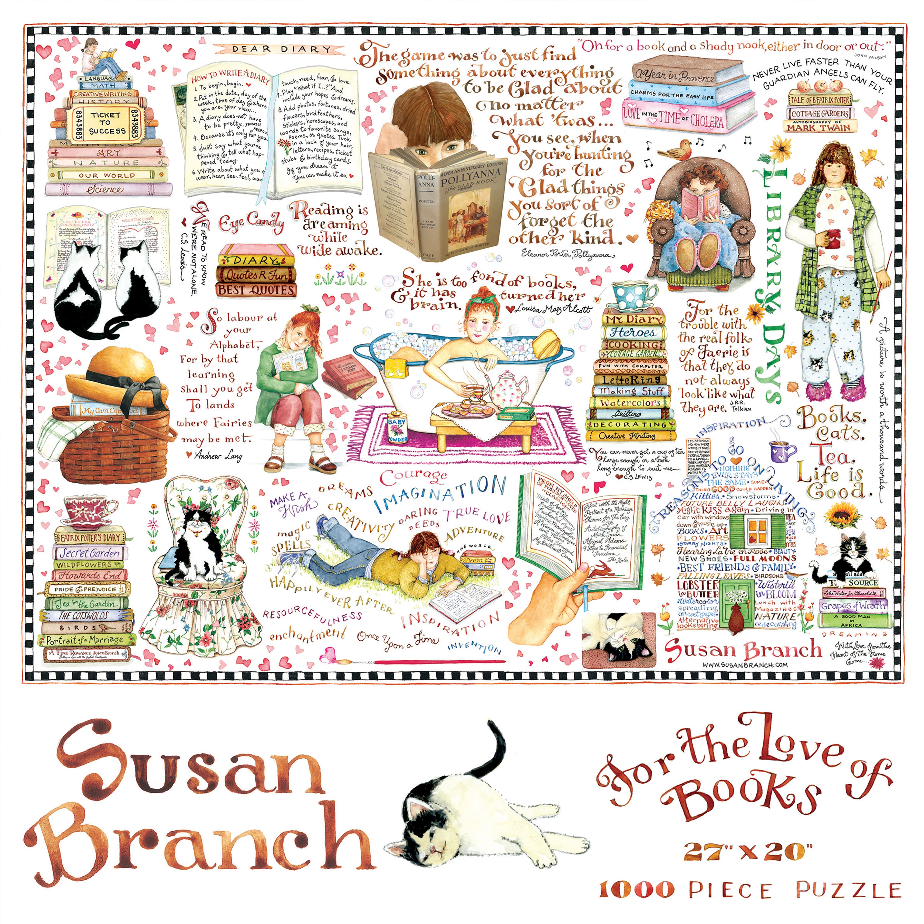 TF Publishing Books &#x26; Cats Susan Branch 1,000 Piece Jigsaw Puzzle