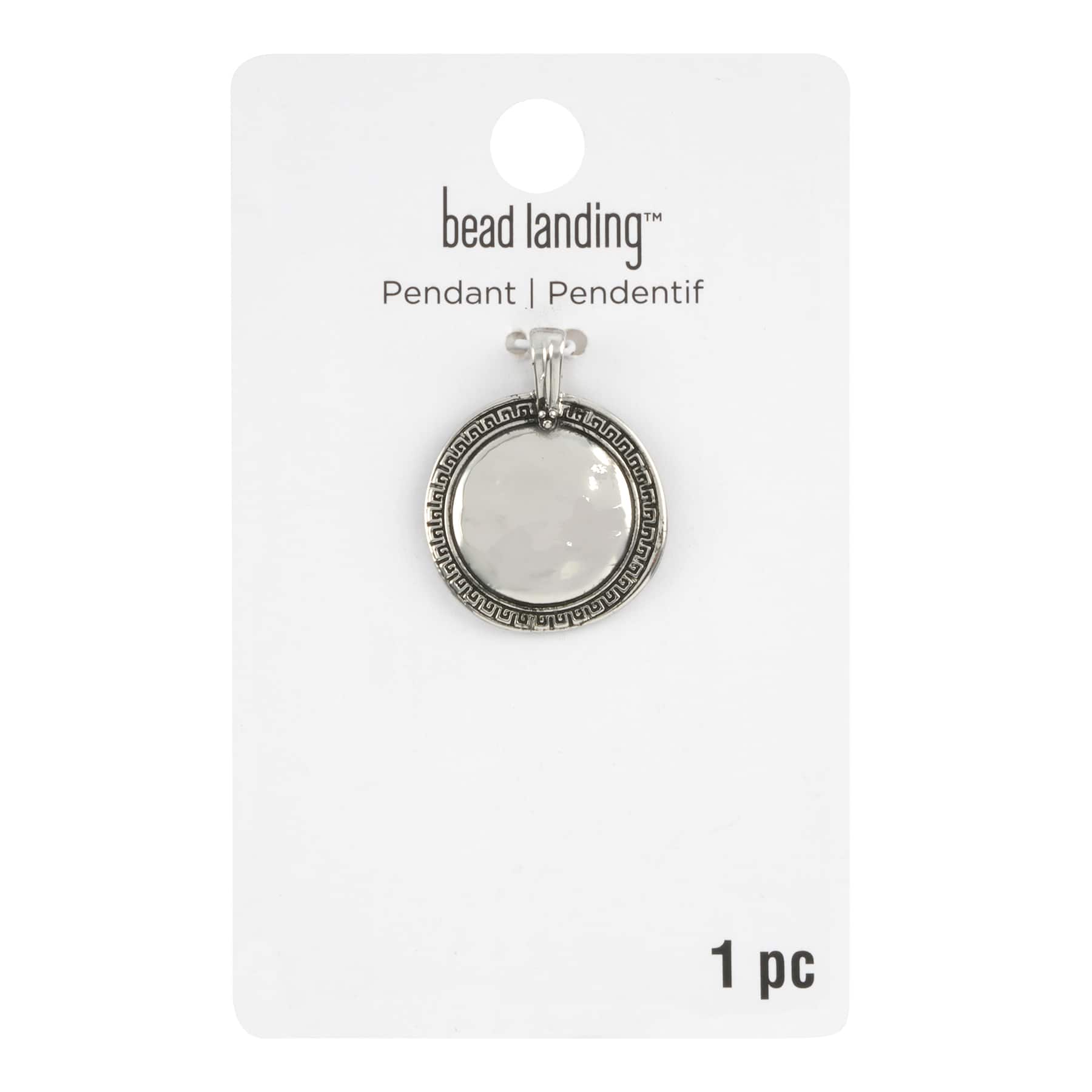 Hammered Metal Circle Pendant by Bead Landing™