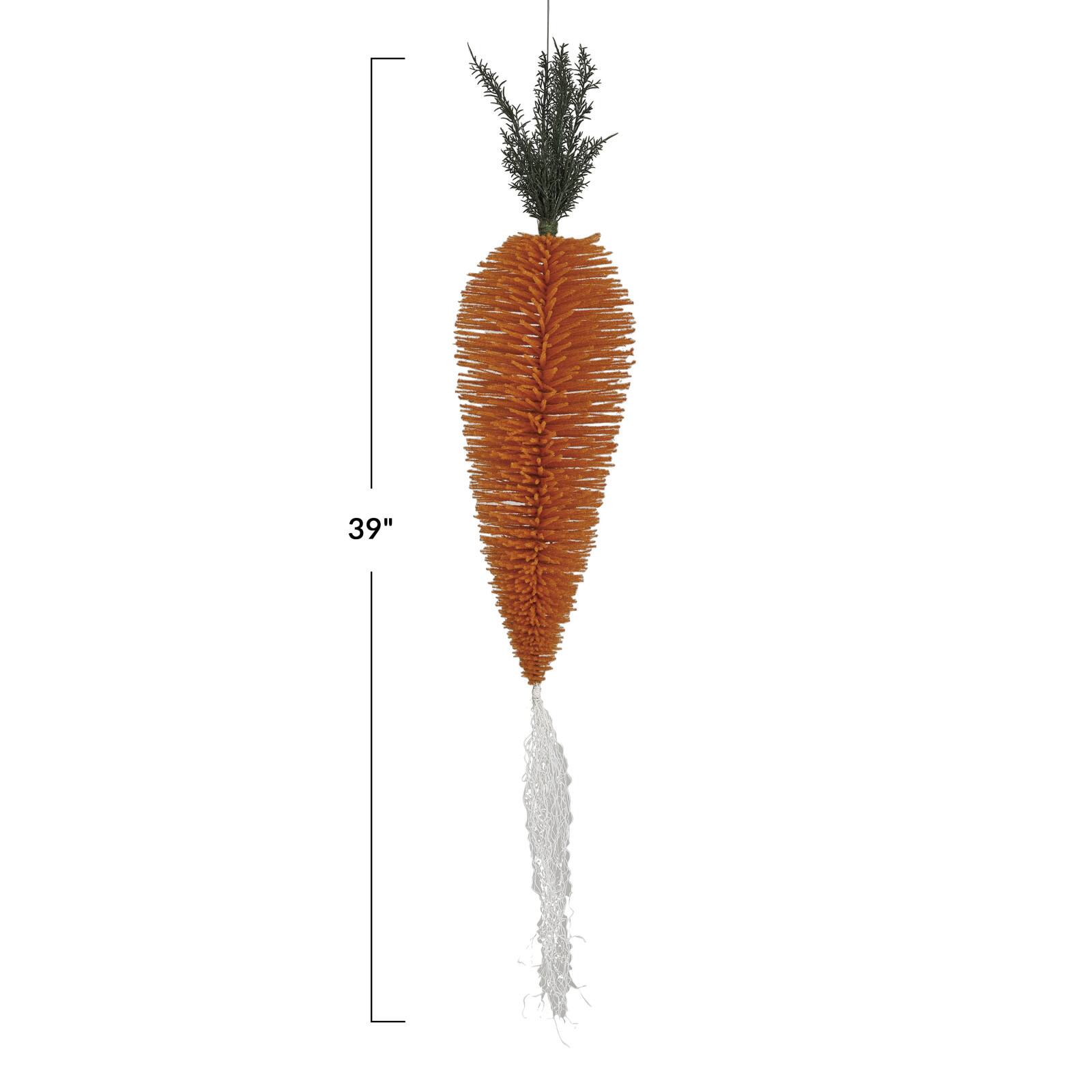 Hello Honey® 39" Orange Flocked Bottle Brush Carrot Ornament