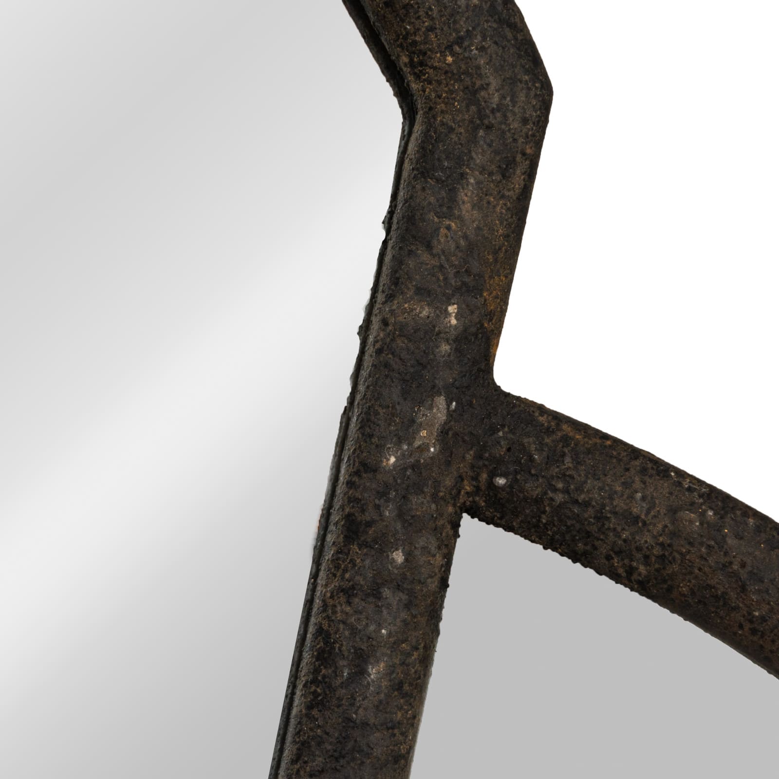 Hello Honey® 33" Black Distressed Metal Scallop Shaped Wall Mirror