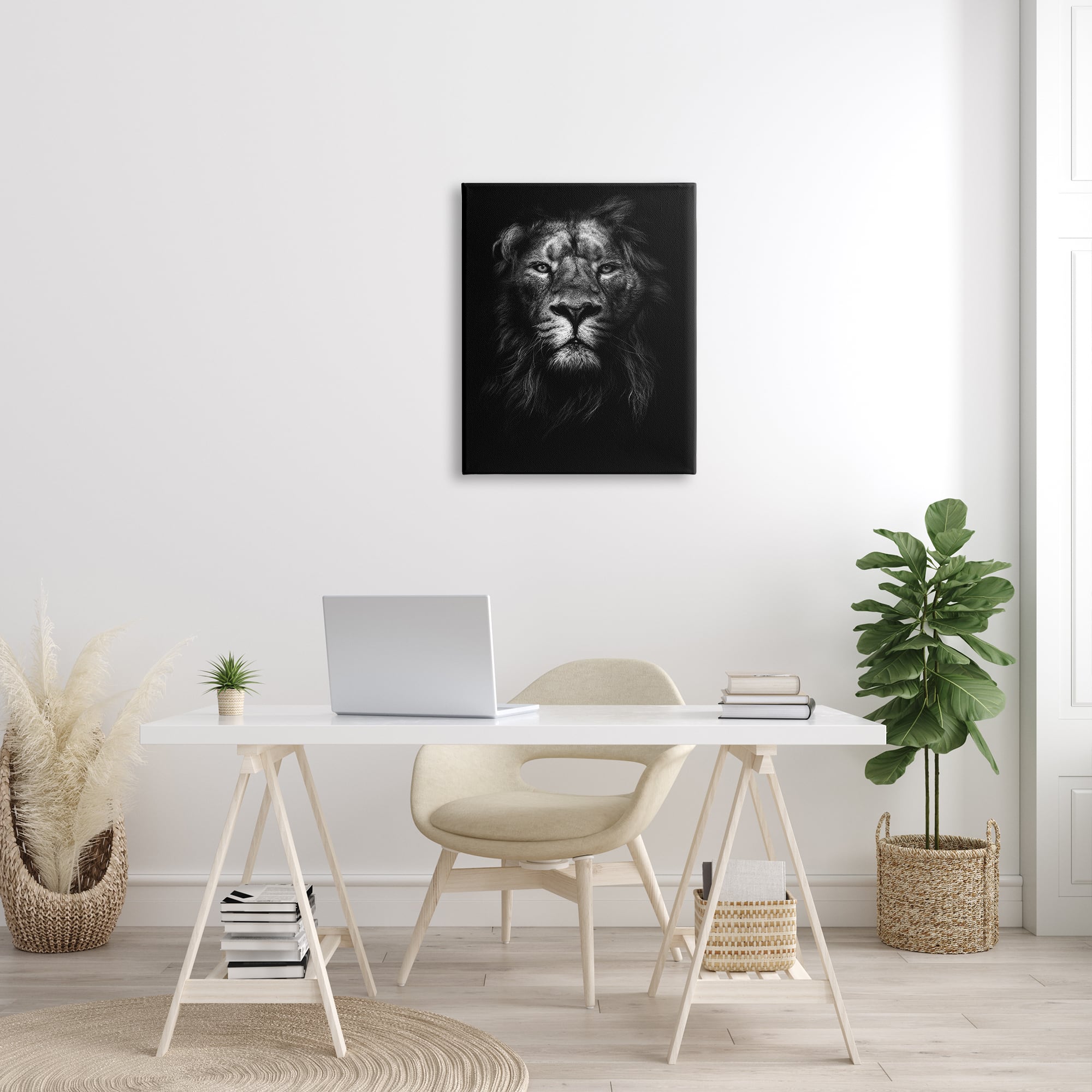 Stupell Industries King Of The Jungle Lion Portrait Canvas Wall Art