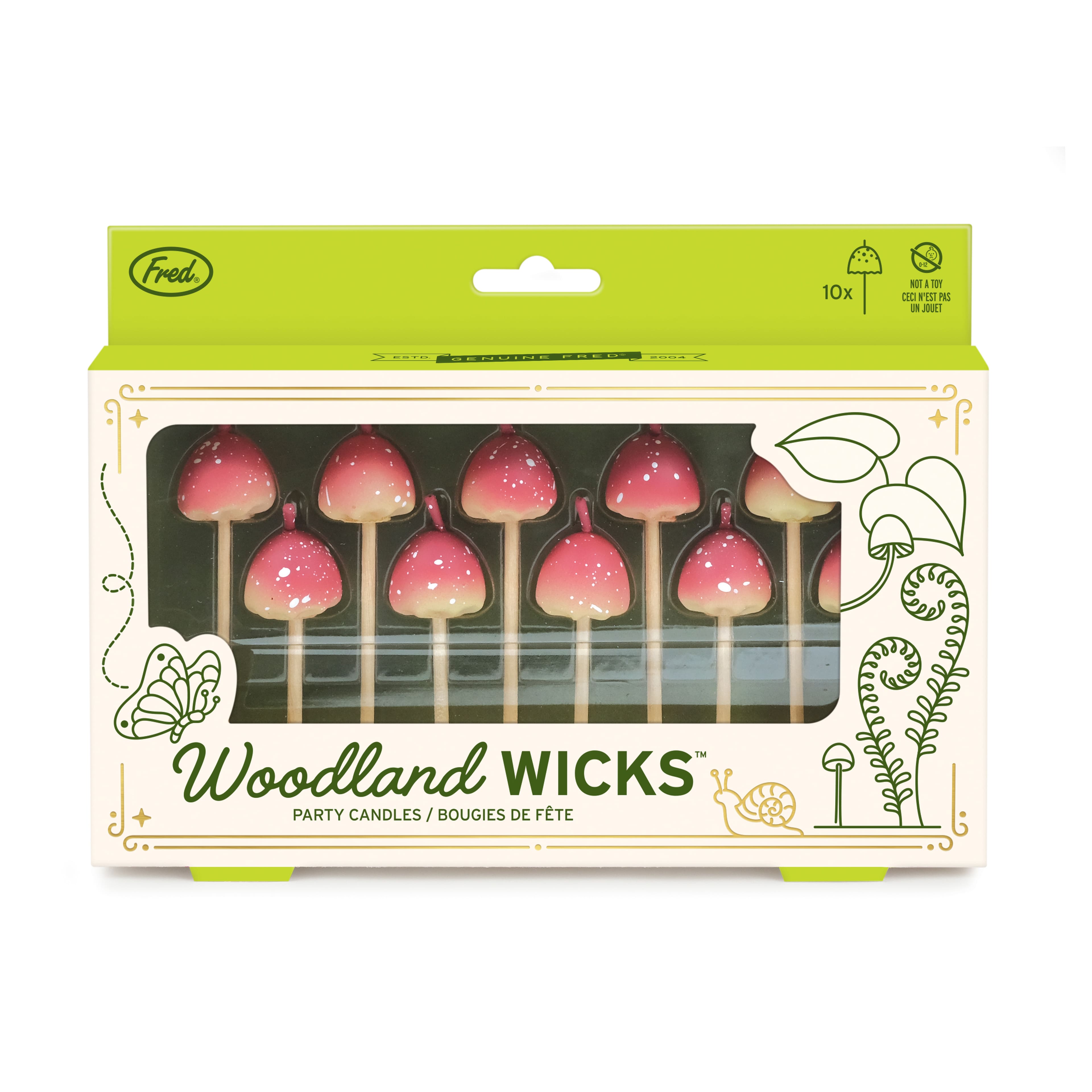 Fred&#xAE; Woodland Wicks&#x2122; Mushroom Party Candles, 10ct.