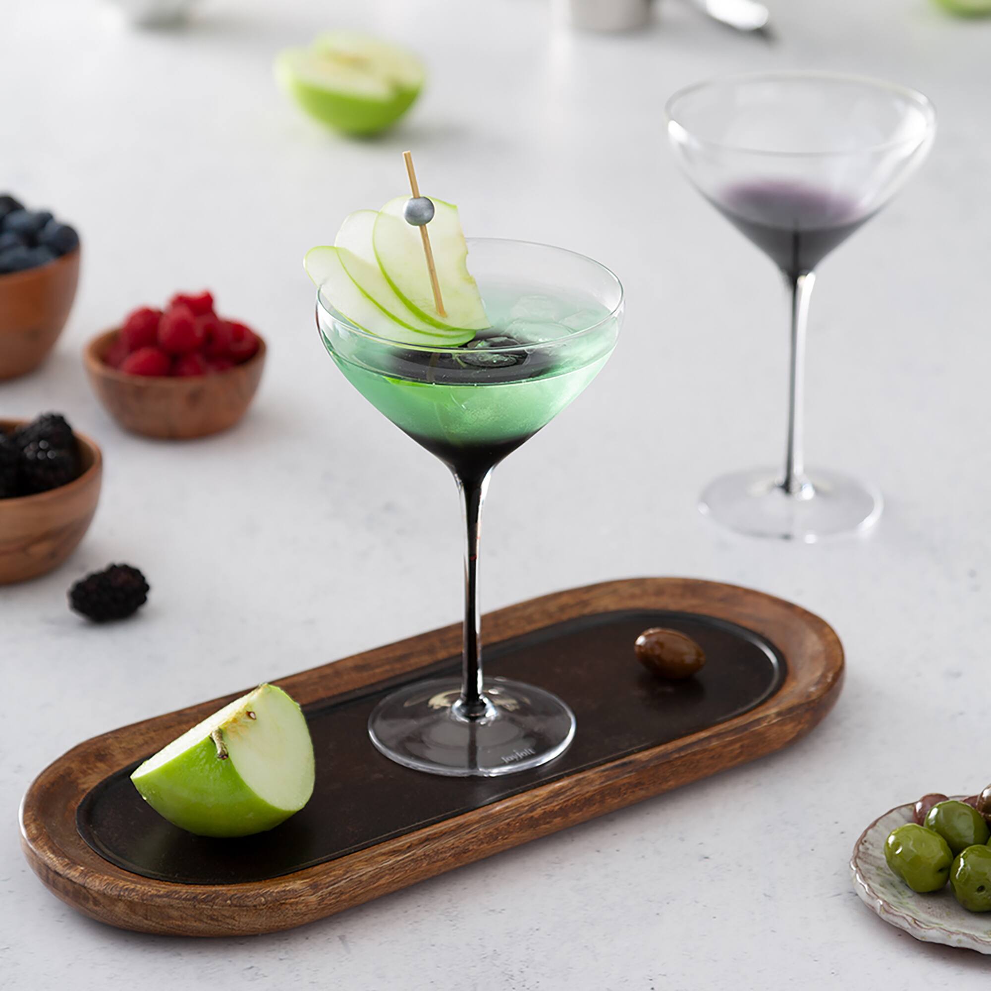 JoyJolt® 10.5oz. Black Swan Martini Glasses, 2ct.