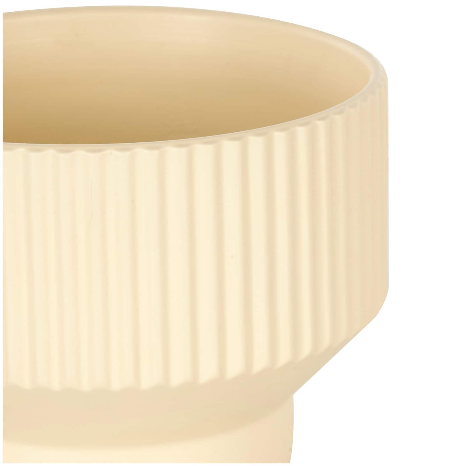 Linear Grooves Wide Ceramic Planter Set