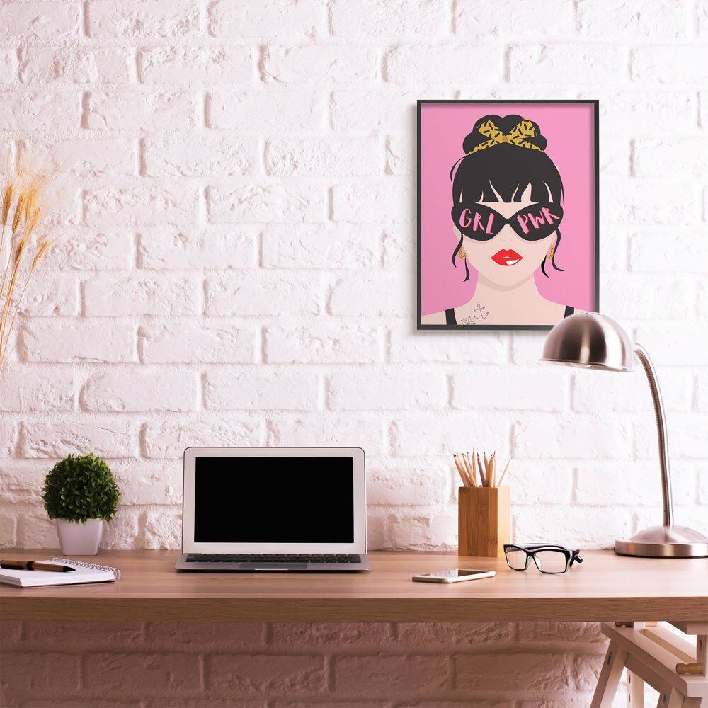 Stupell Industries Girl Power Punk Rock Wall Art in Black Frame