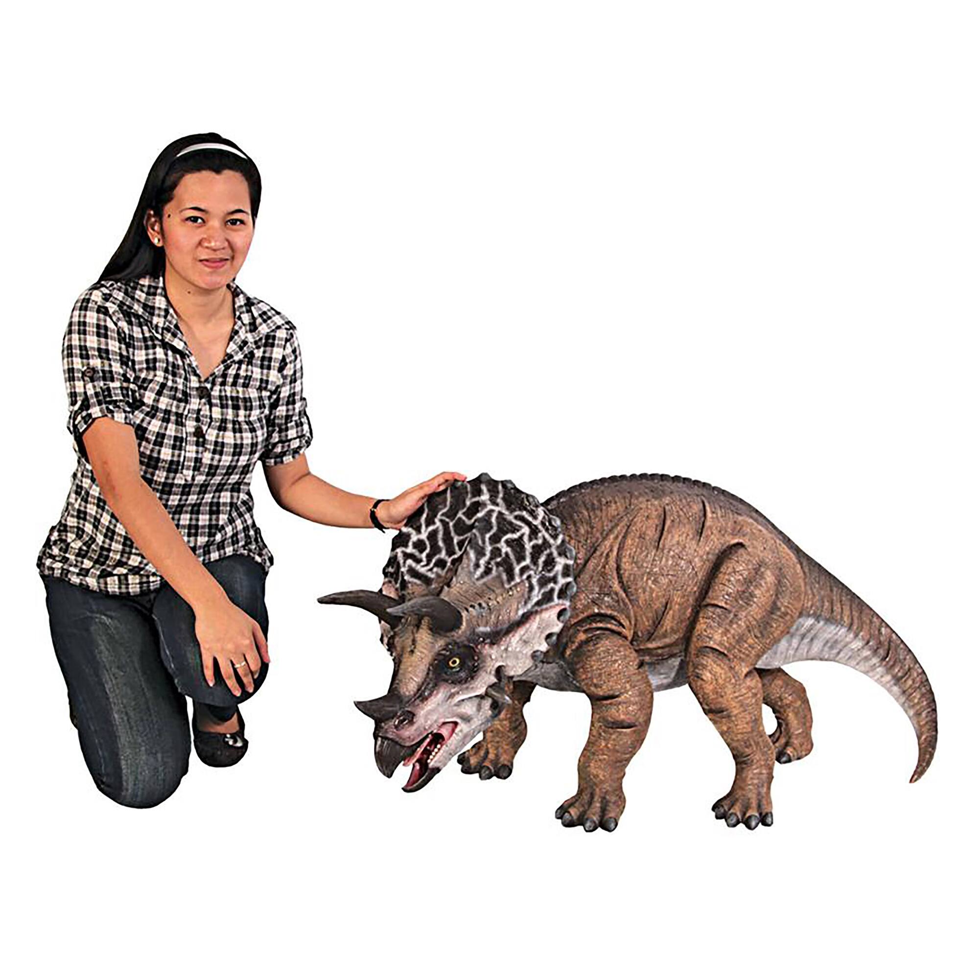 Design Toscano 20.5" Tall Triceratops Scaled Dinosaur Statue 