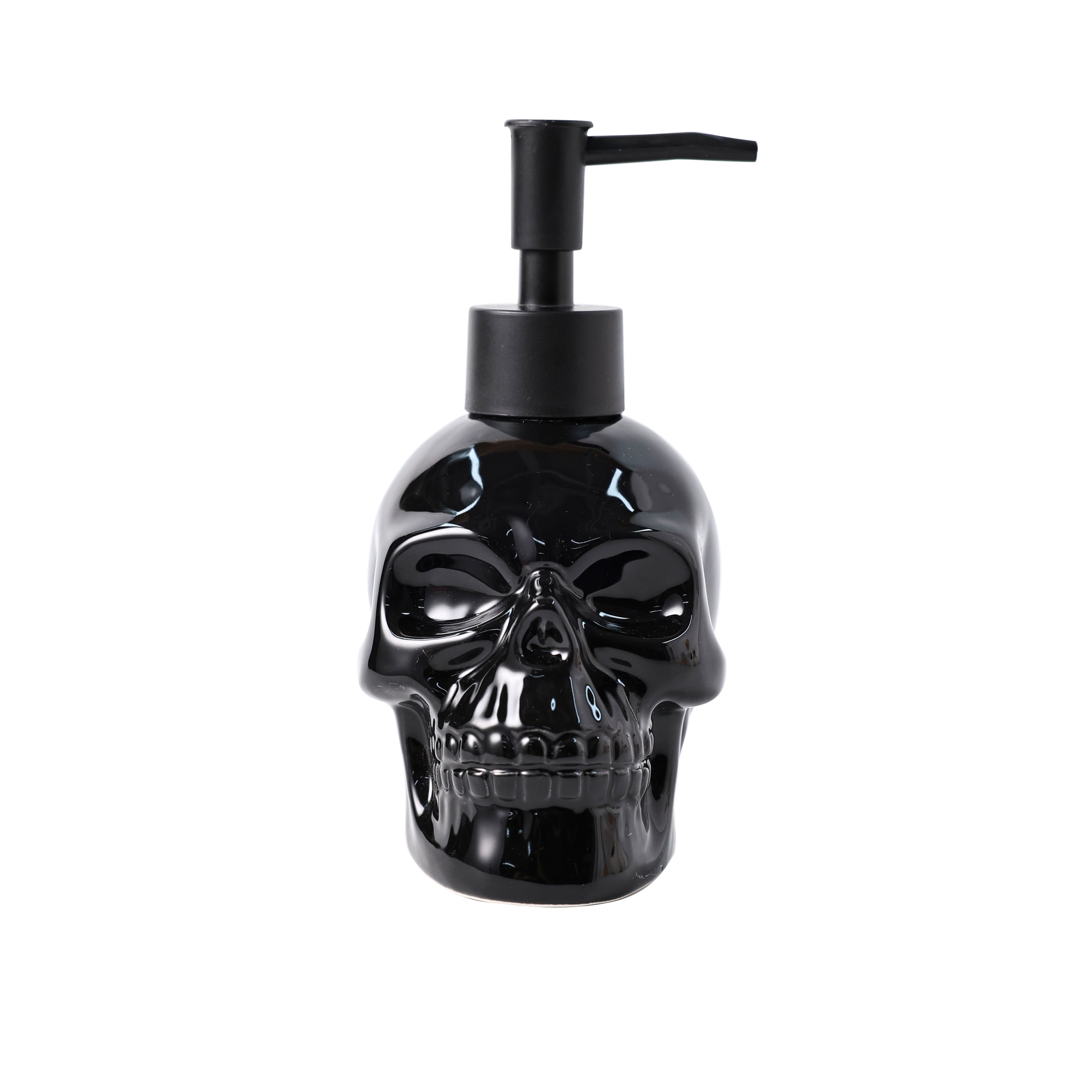 8.25oz. Black Ceramic Skull Hand Soap Dispenser by Ashland&#xAE;