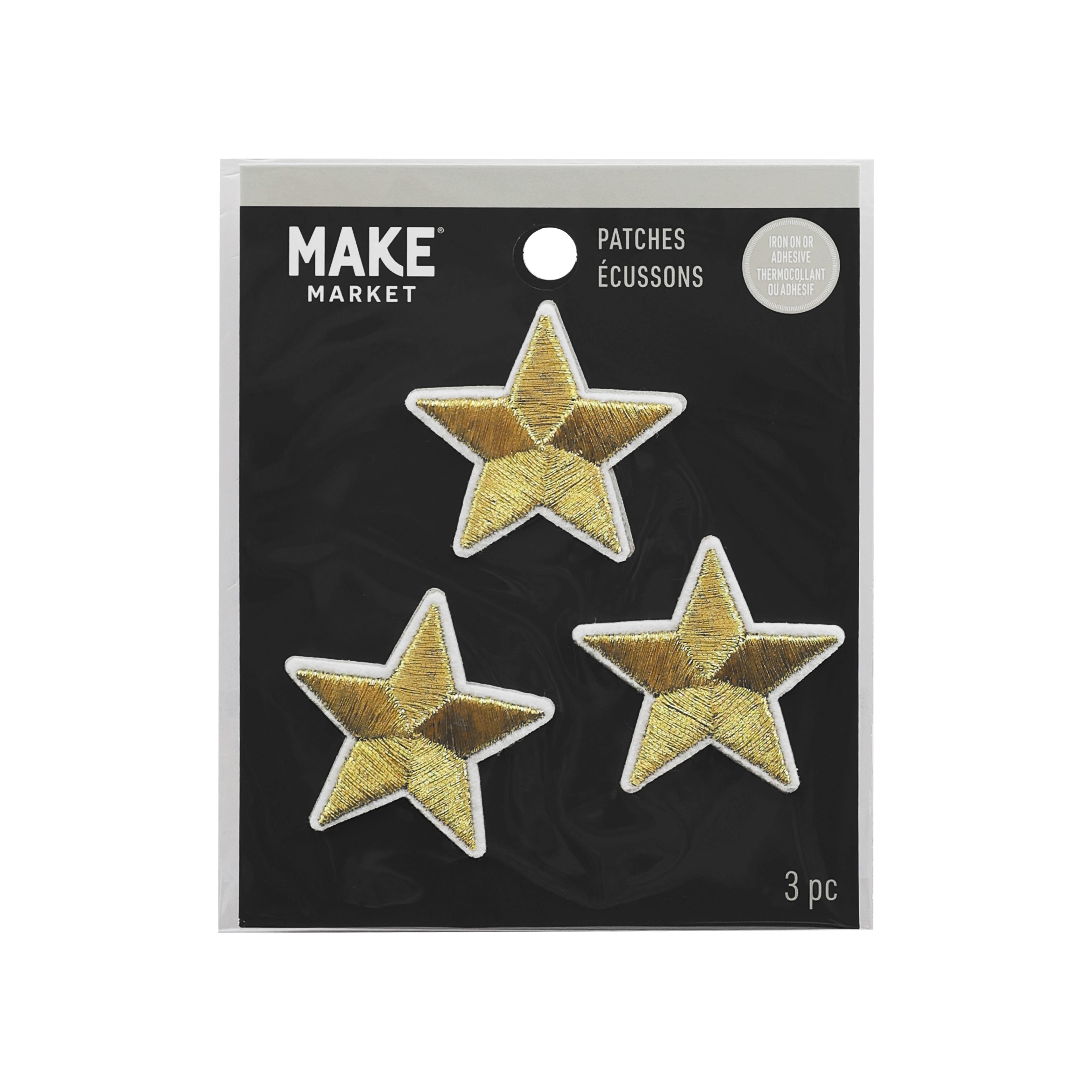 Gold Star Iron On Patches, 3ct. by Make Market®