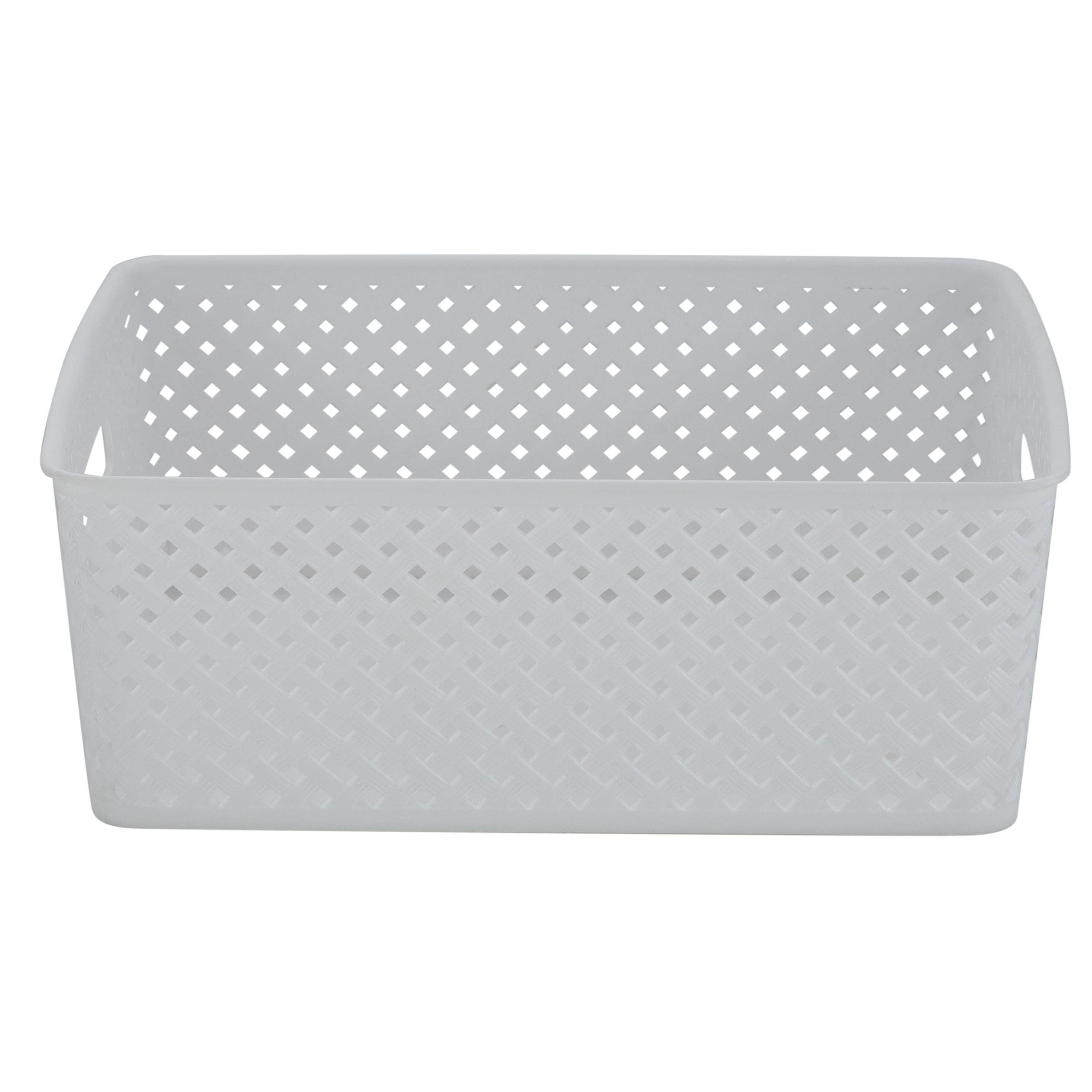 Simplify Medium Resin Wicker Storage Bin