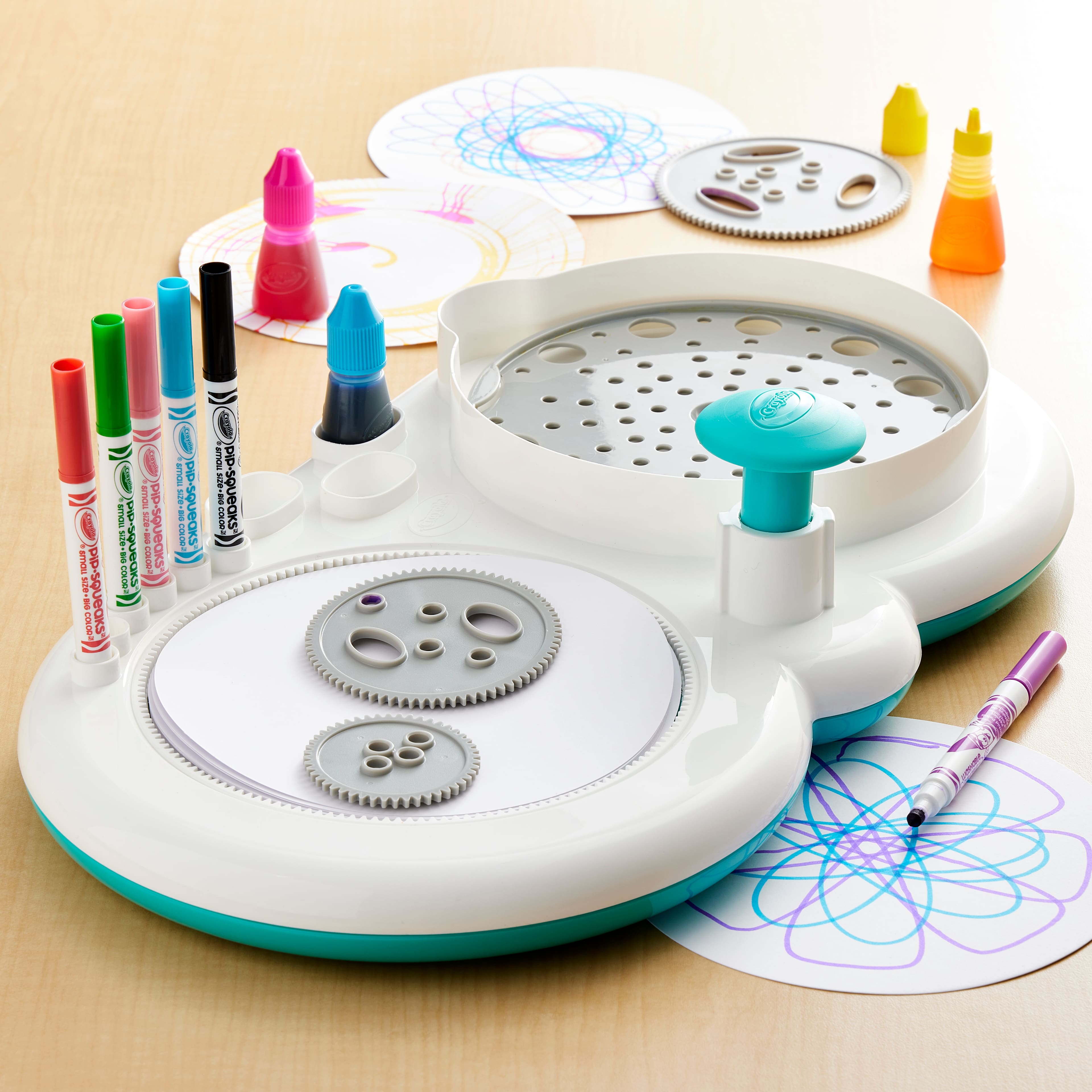 Swirling Paint Station Includes Paints 2 in 1 Doodle and Spin Paper & Crayons 
