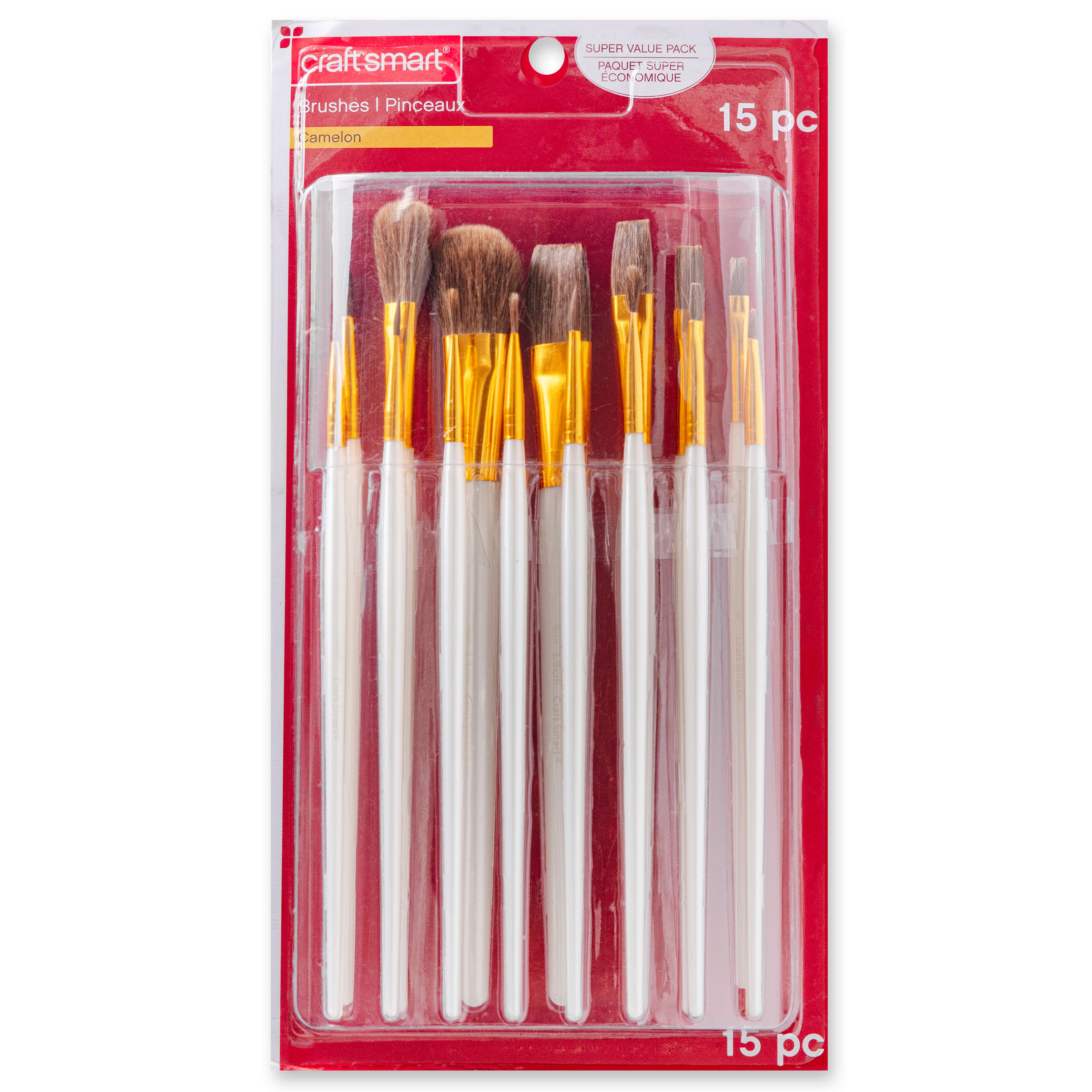 Crayola Watercolor Brush Set, Size 10, Camel-Hair Blend, Round Profile, 3/Pack