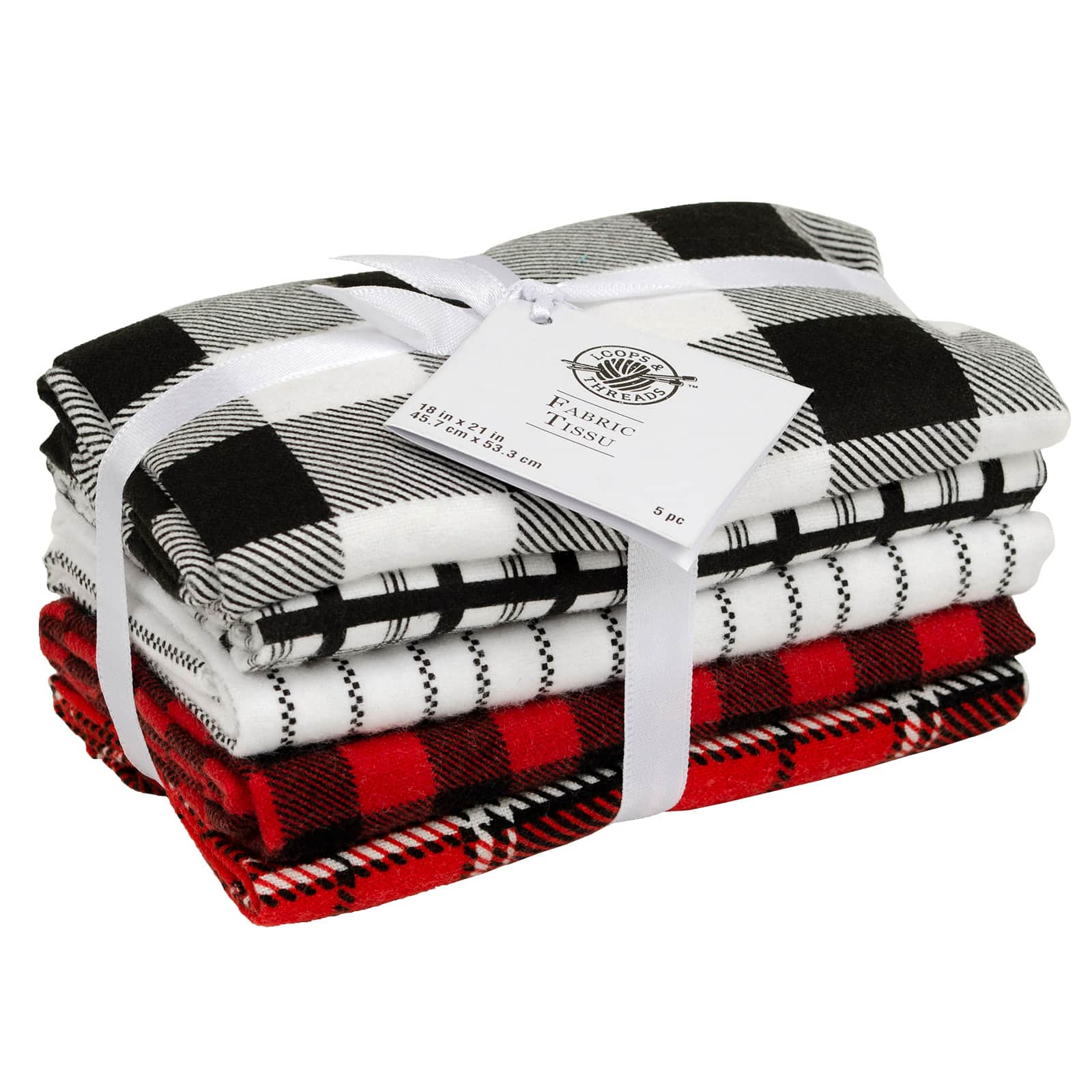 12 Pack: Flannel Print Fabric Bundle by Loops &#x26; Threads&#x2122;