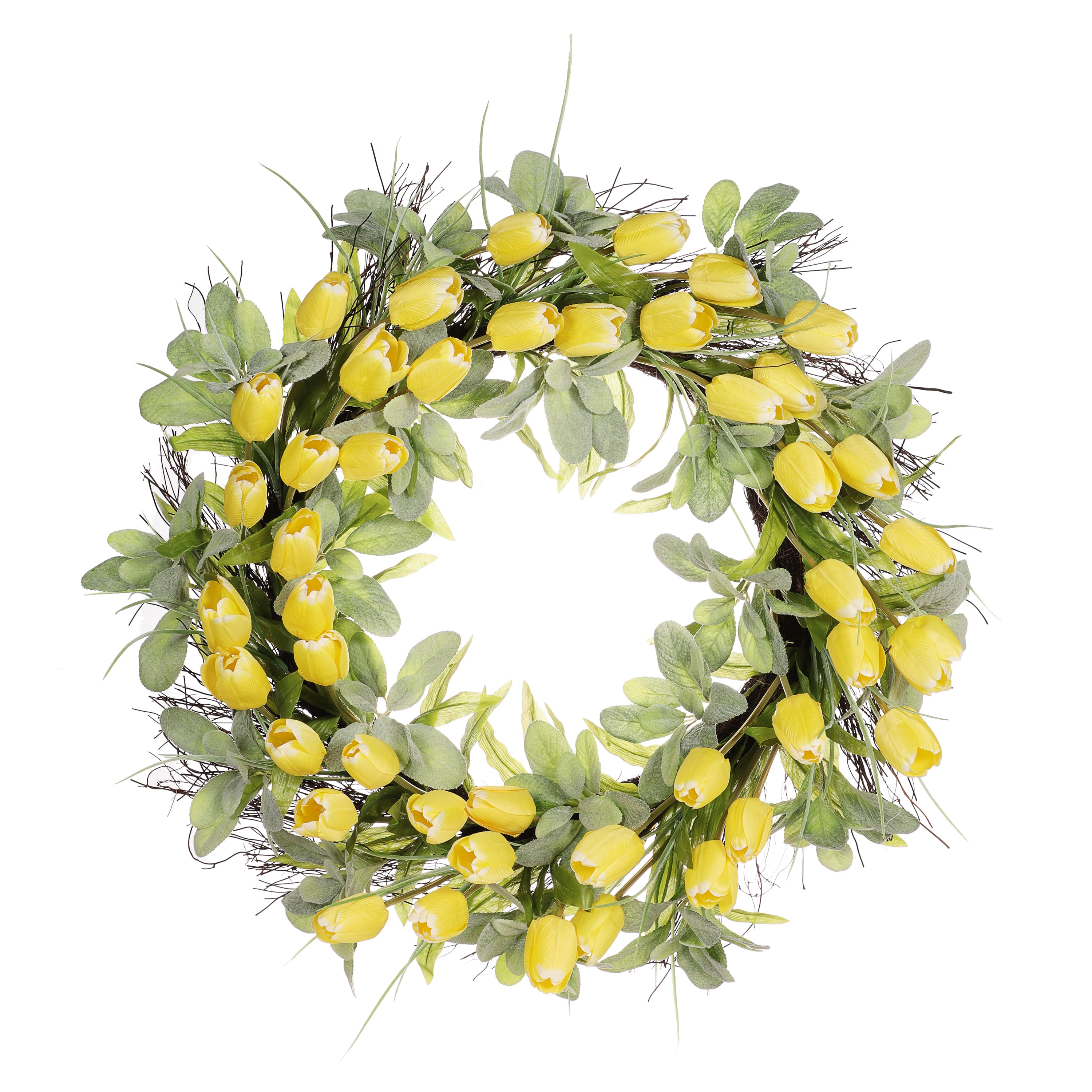 30" Yellow Spring Tulip Wreath
