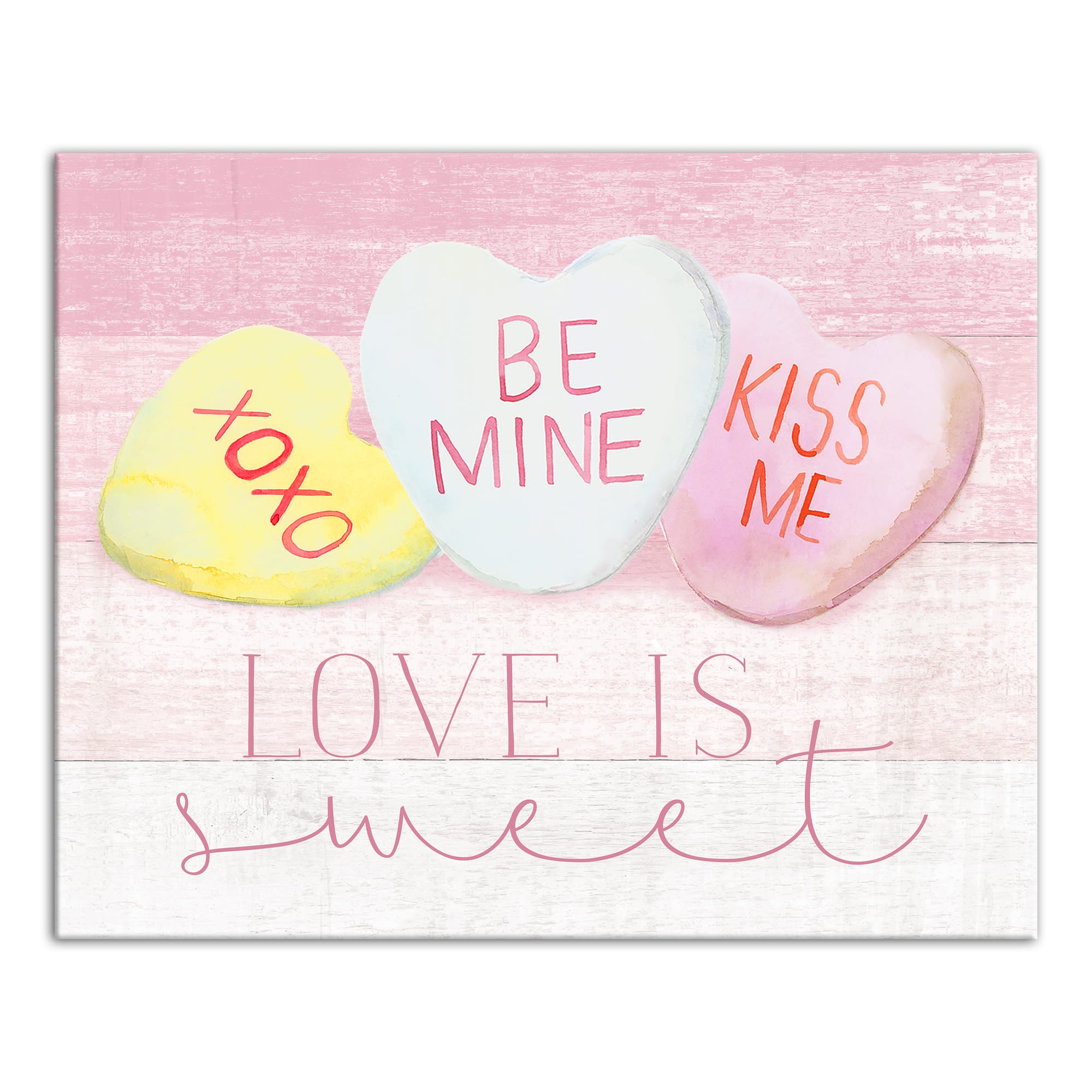 Love Is Sweet Candy Hearts Canvas Wall Art