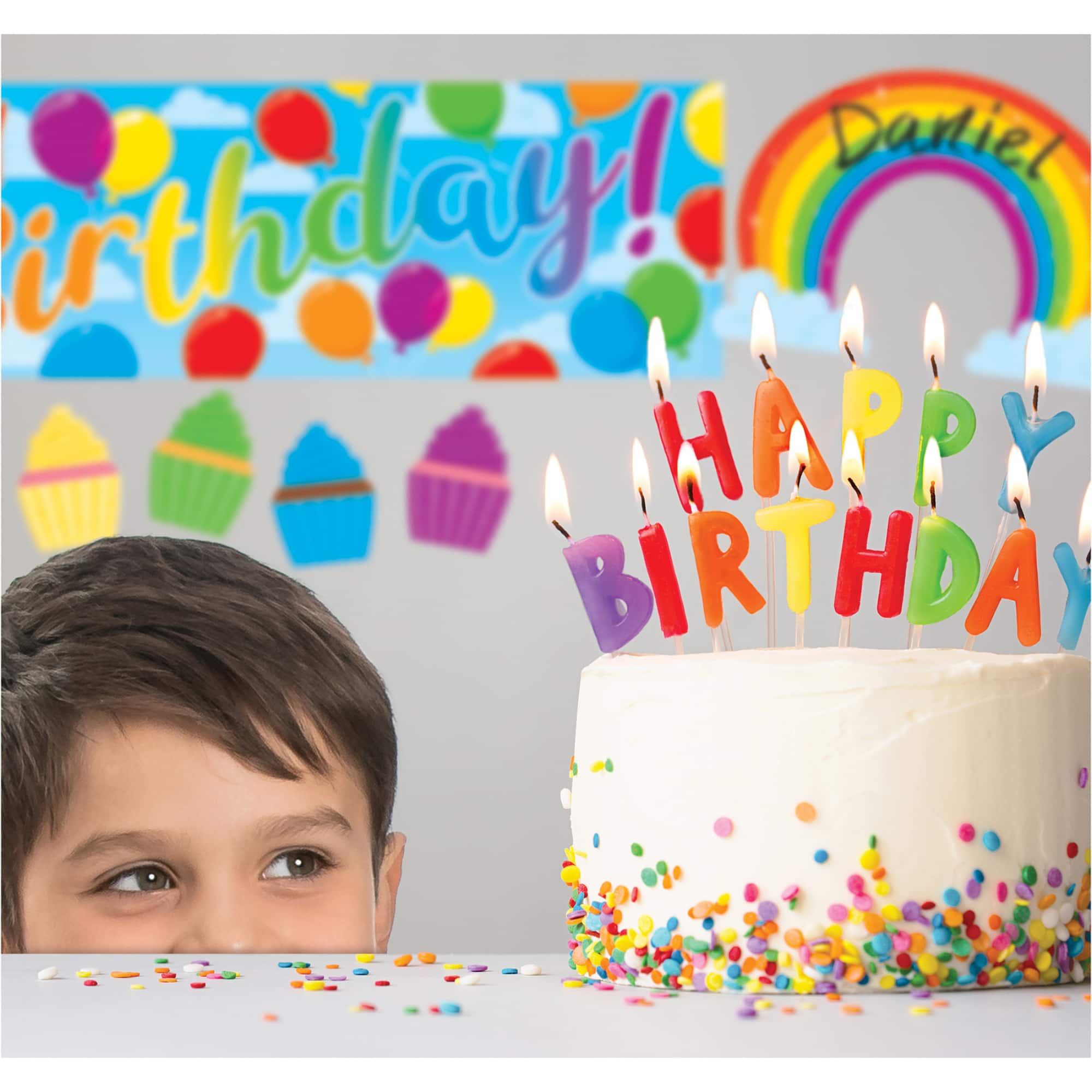 Trend Enterprises&#xAE; Rainbow Birthday Wipe Off&#xAE; Learning Set