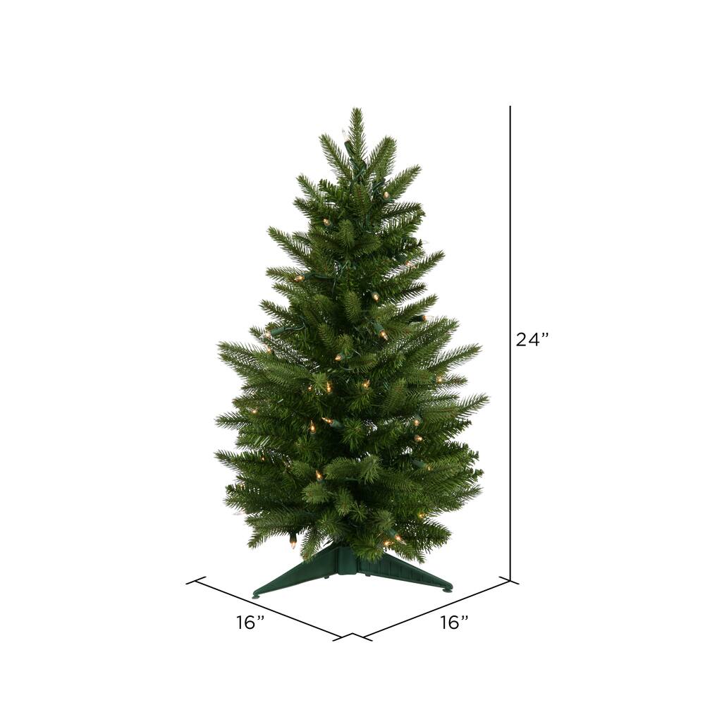 2ft. Pre-Lit Fraser Fir Artificial Christmas Tree, Clear Dura-Lit® Lights