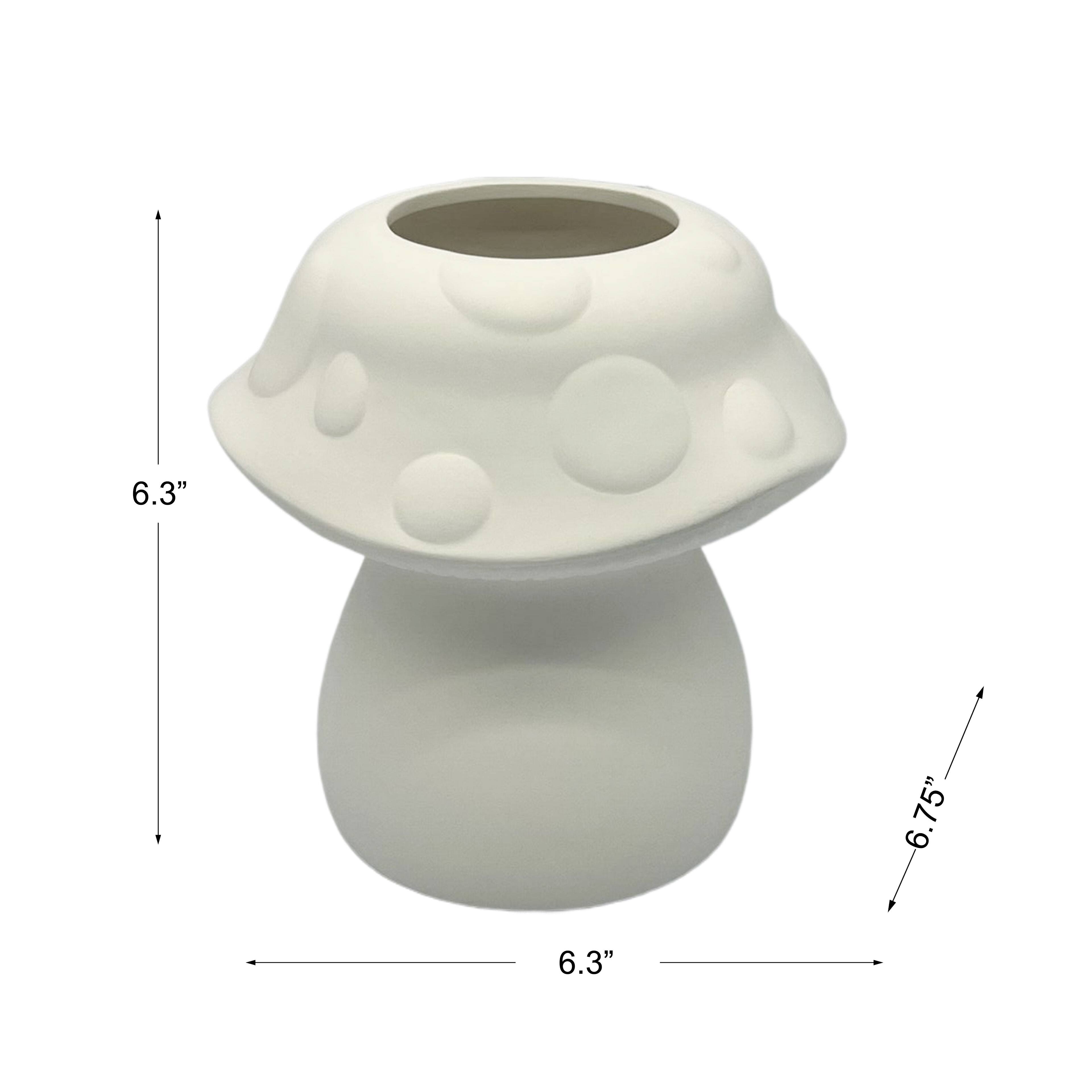 6.75&#x22; Mushroom-Shaped DIY Ceramic Planter by Make Market&#xAE;