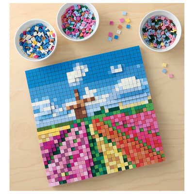 10" x 10" Flower Field Pixelated Brick Art Kit by Make Market®