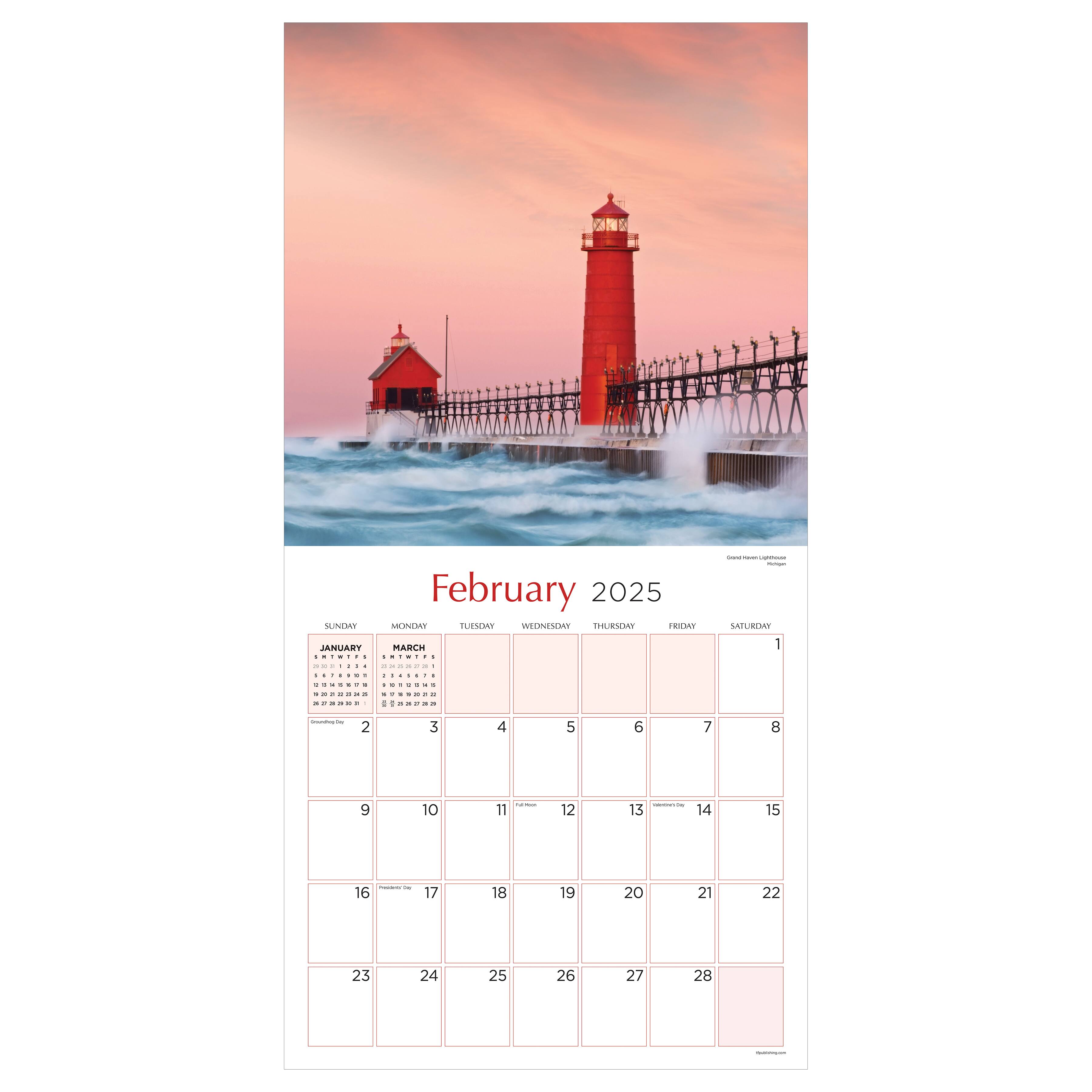 TF Publishing 2025 Lighthouses Wall Calendar