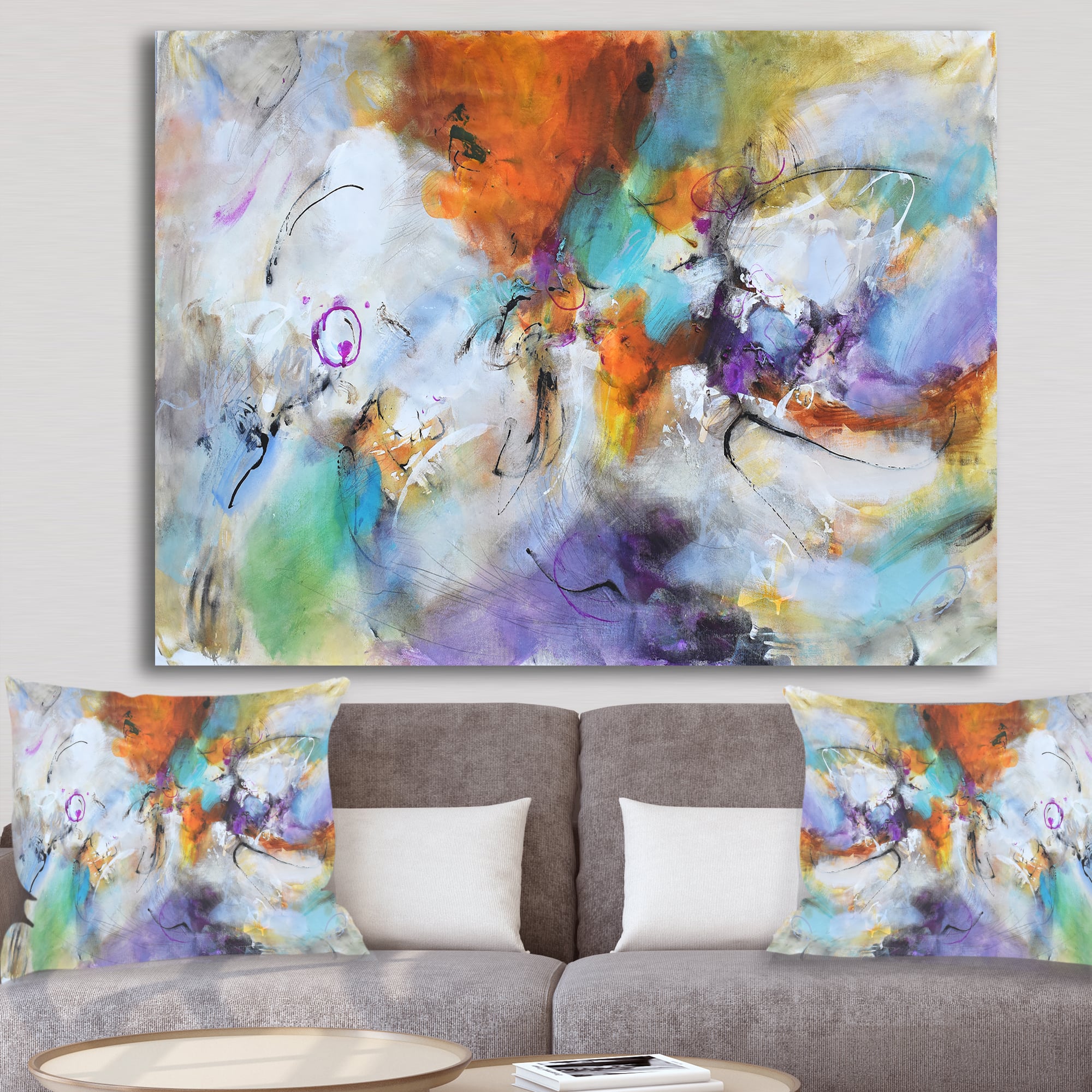 Designart - Burning Energies - Modern & Contemporary Canvas Artwork