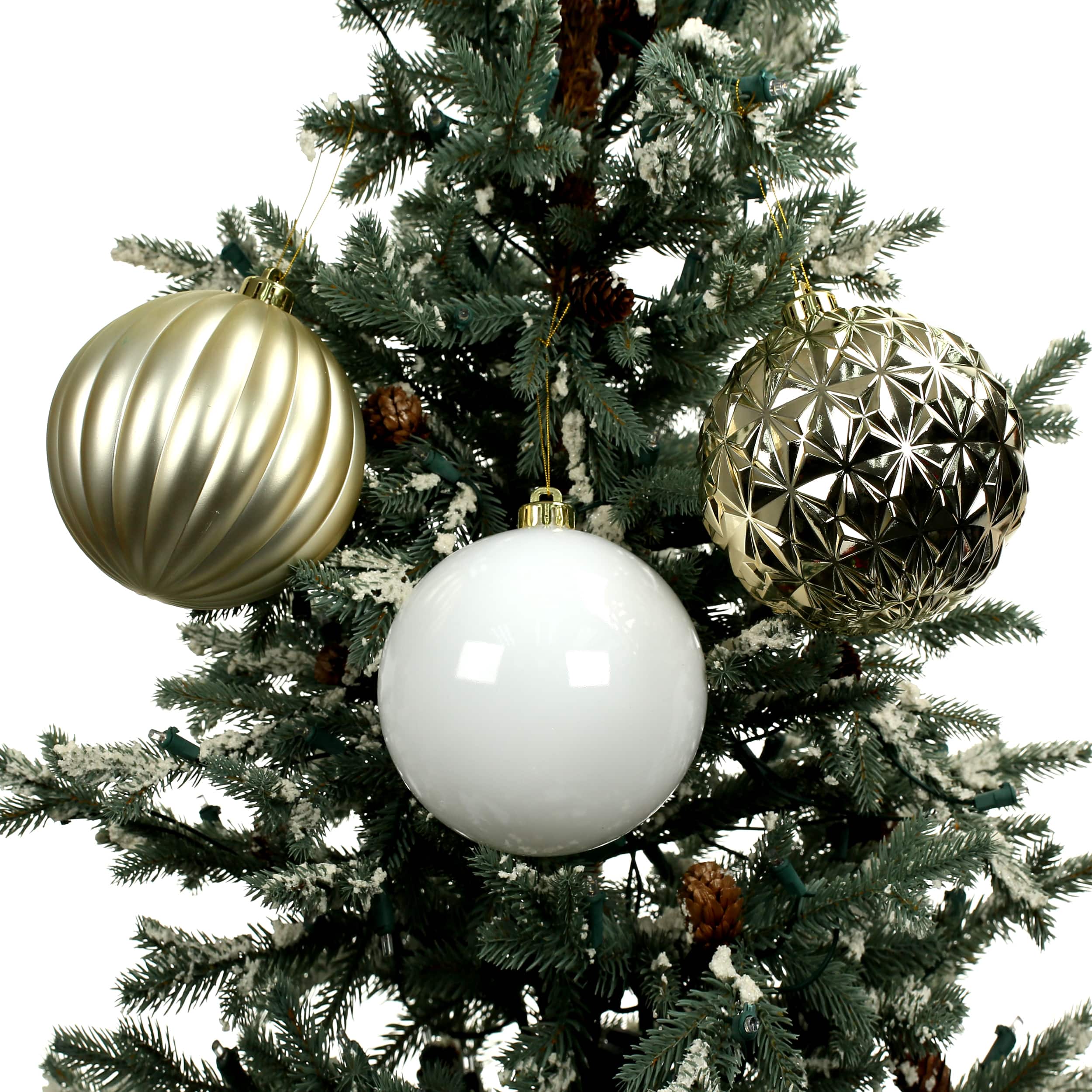 5 Pack 5.9&#x22; Silver &#x26; Gold Shatterproof Ball Ornaments by Ashland&#xAE;