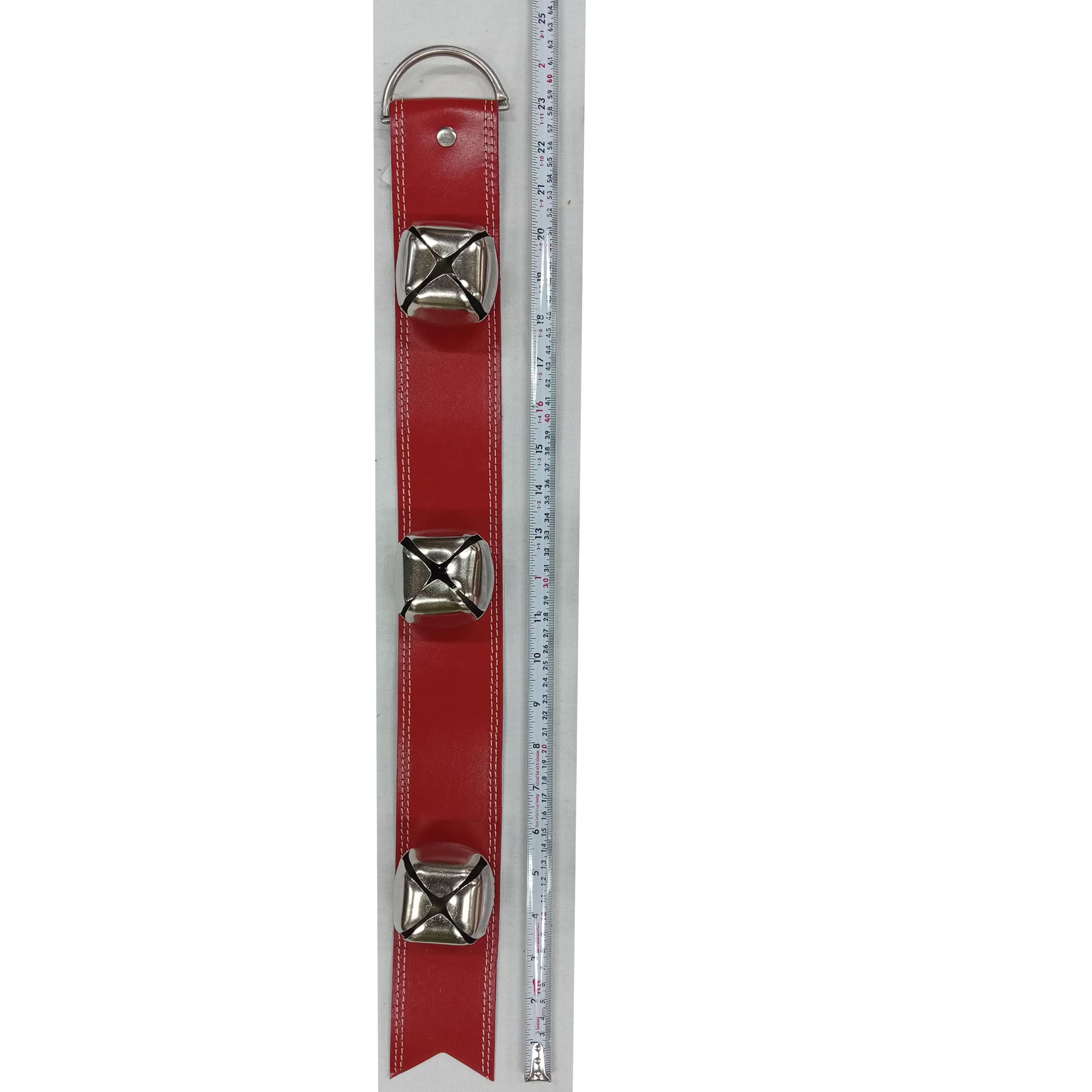 23&#x22; Red Leather Belt with Silver Bells Wall D&#xE9;cor by Ashland&#xAE;