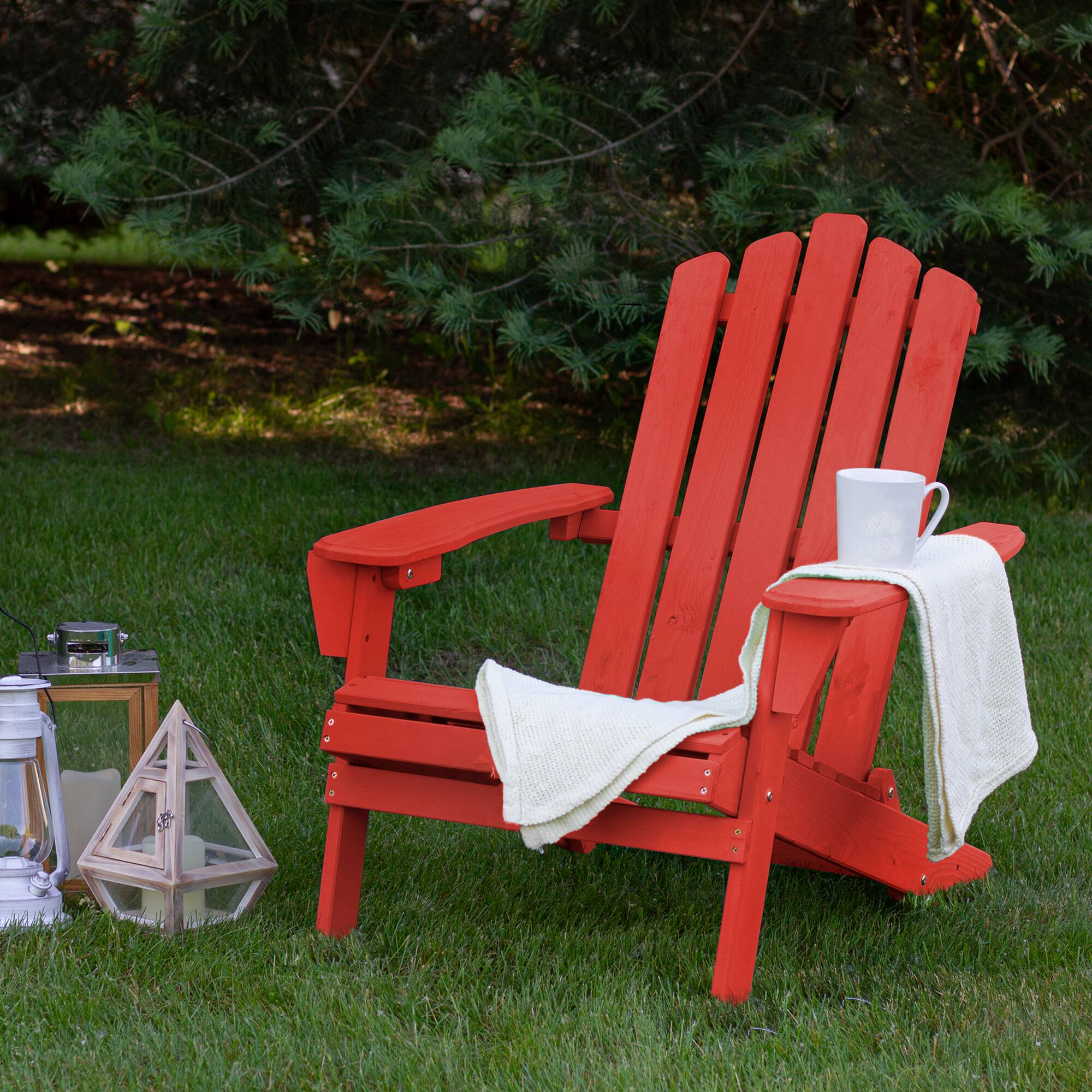 36&#x22; Classic Folding Wooden Adirondack Chair