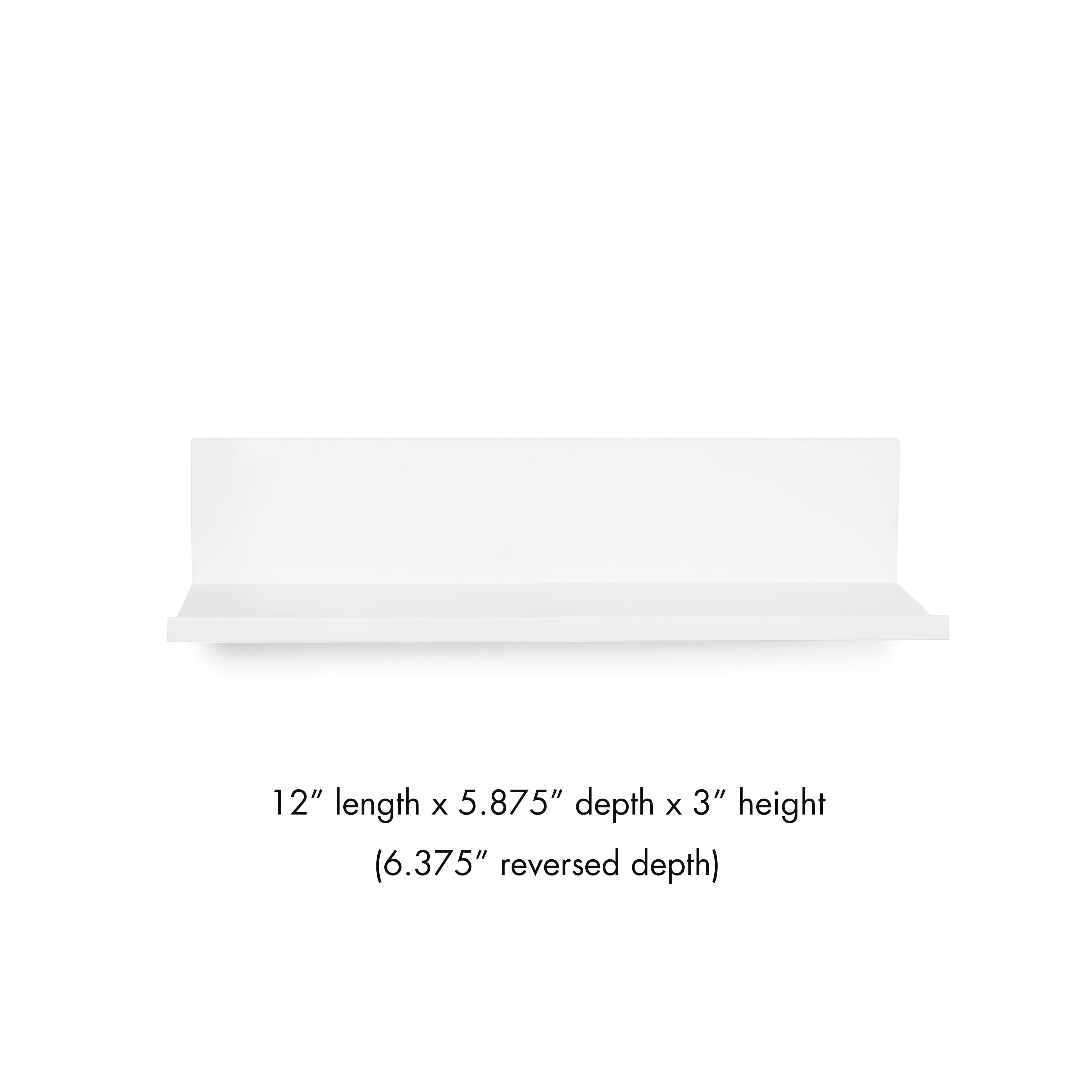 Hangz&#x2122; White Reversible No Stud 6&#x22; Depth Floating Shelf