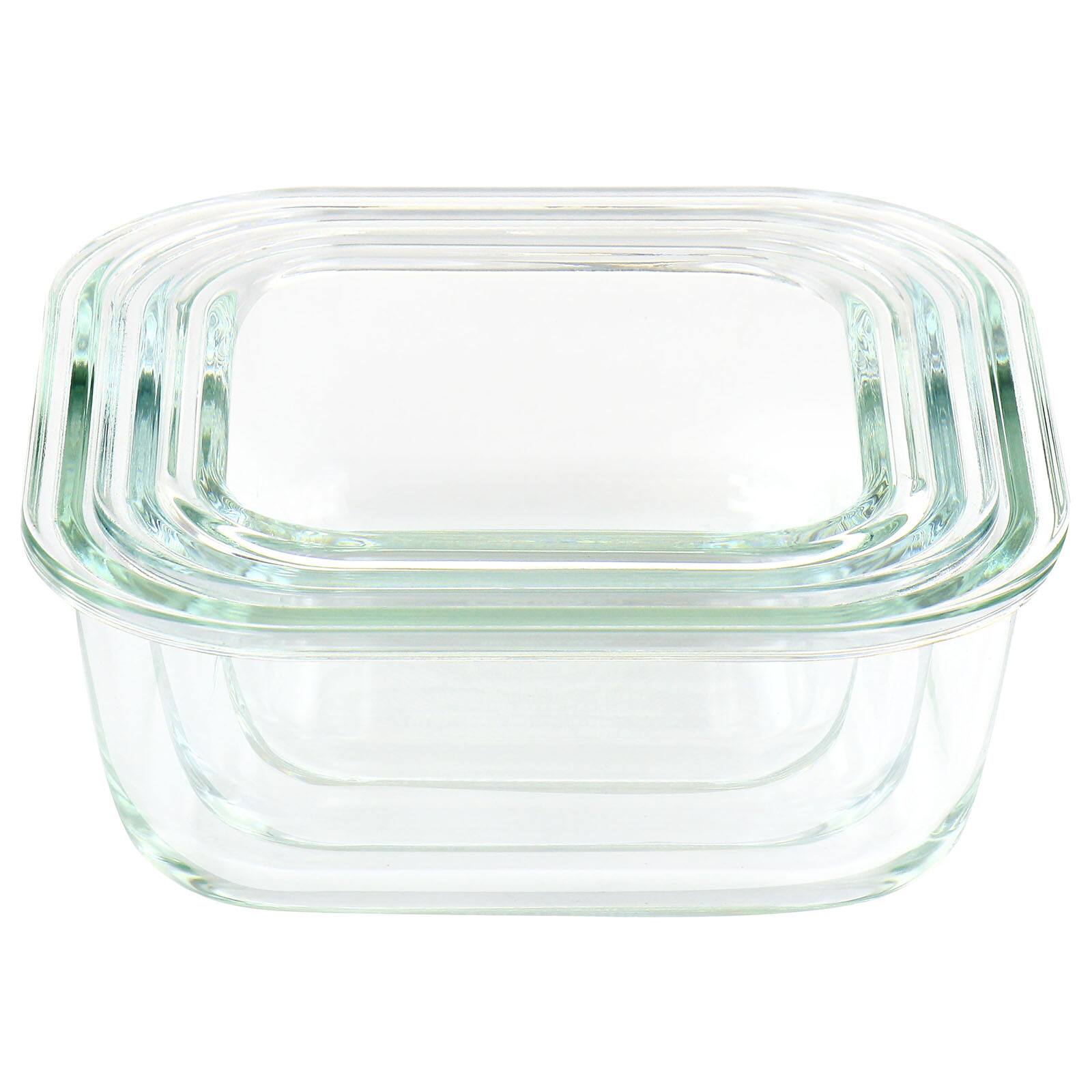 Martha Stewart Square Glass Storage Containers with Mint Lids