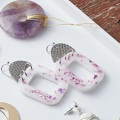 Pink Speckled Resin Earrings | Projects | Michaels